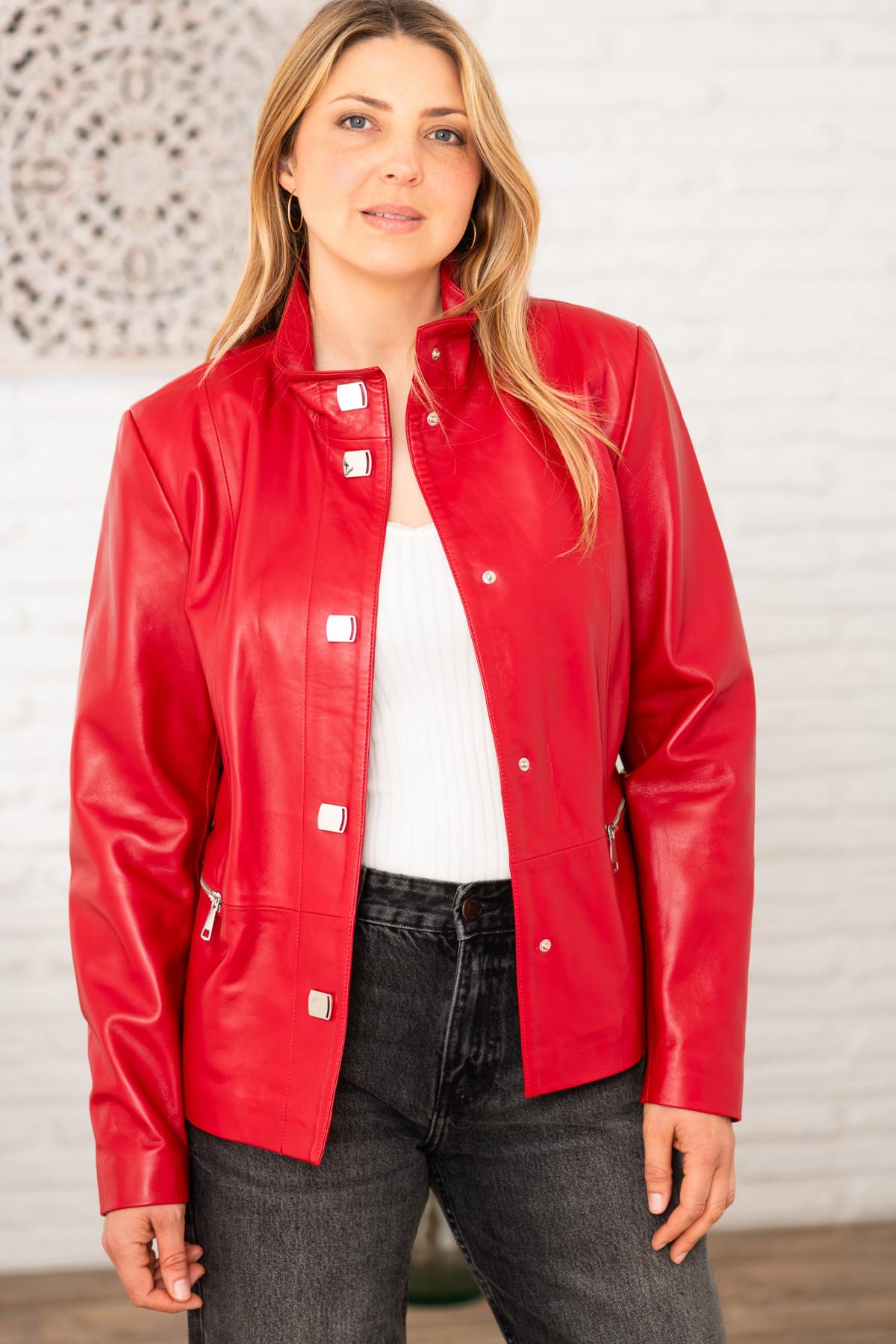 Chaqueta Mujeres Cityzen ANTONIA AGNEAU PERLE ROUGE — vista 1