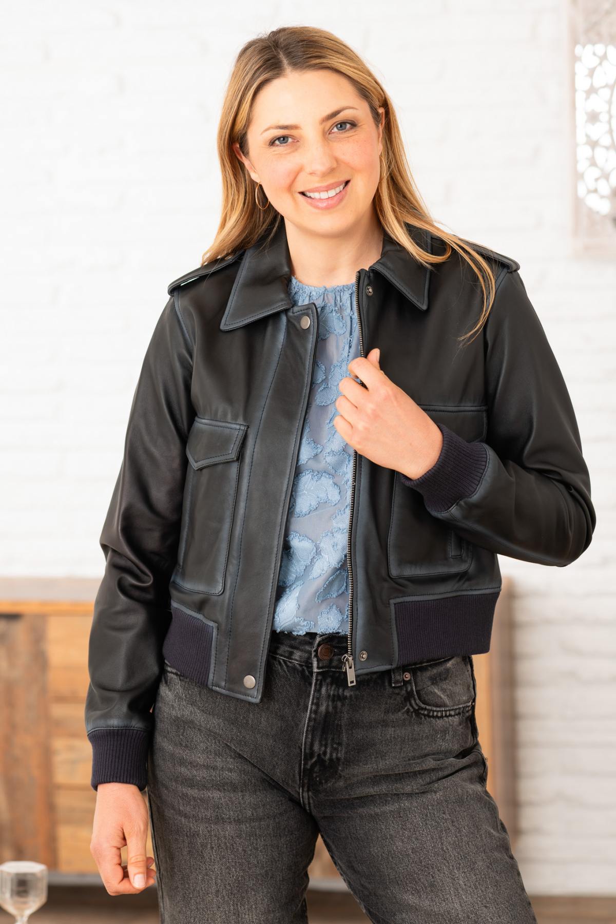 Blouson Femme Oakwood EMILIANA BLUEFIN 648 — vue 2