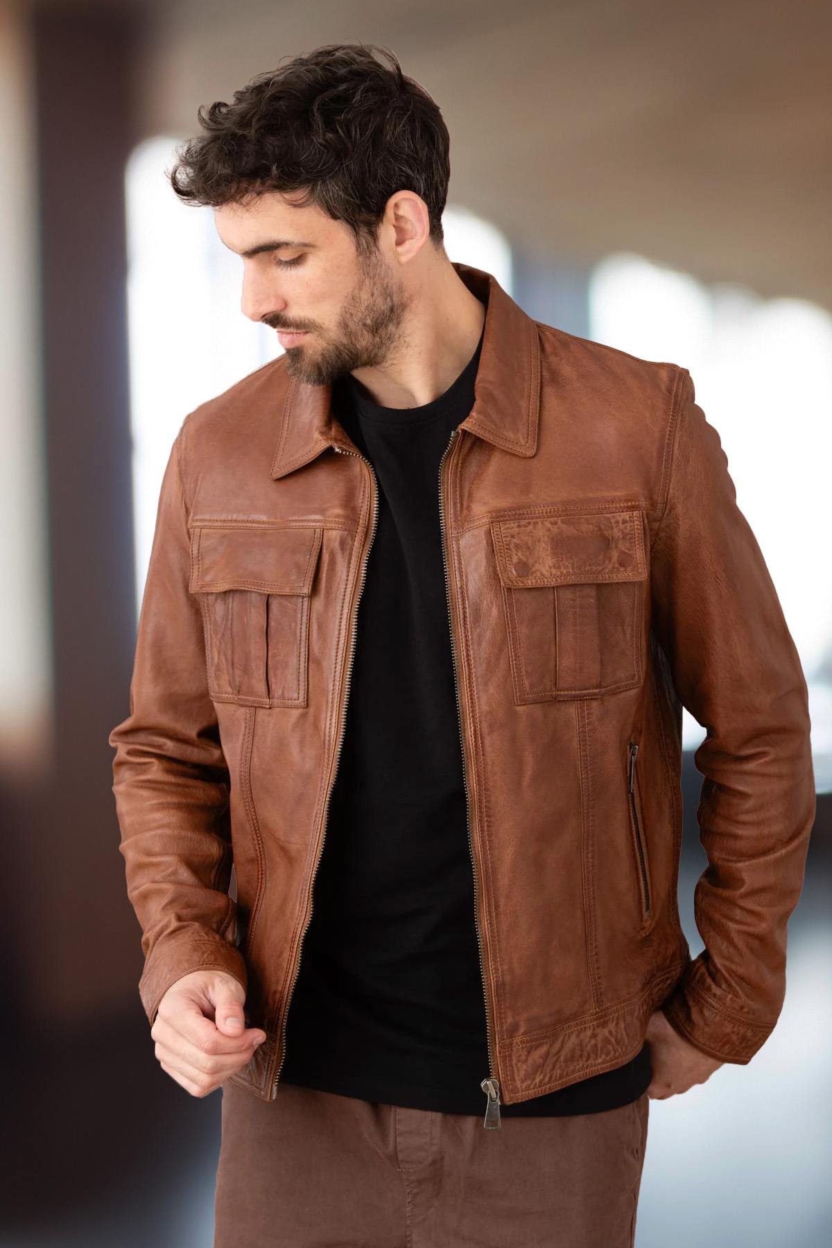 Chaqueta Hombre Redskins CRISTO VINTAGE COGNAC — vista 1