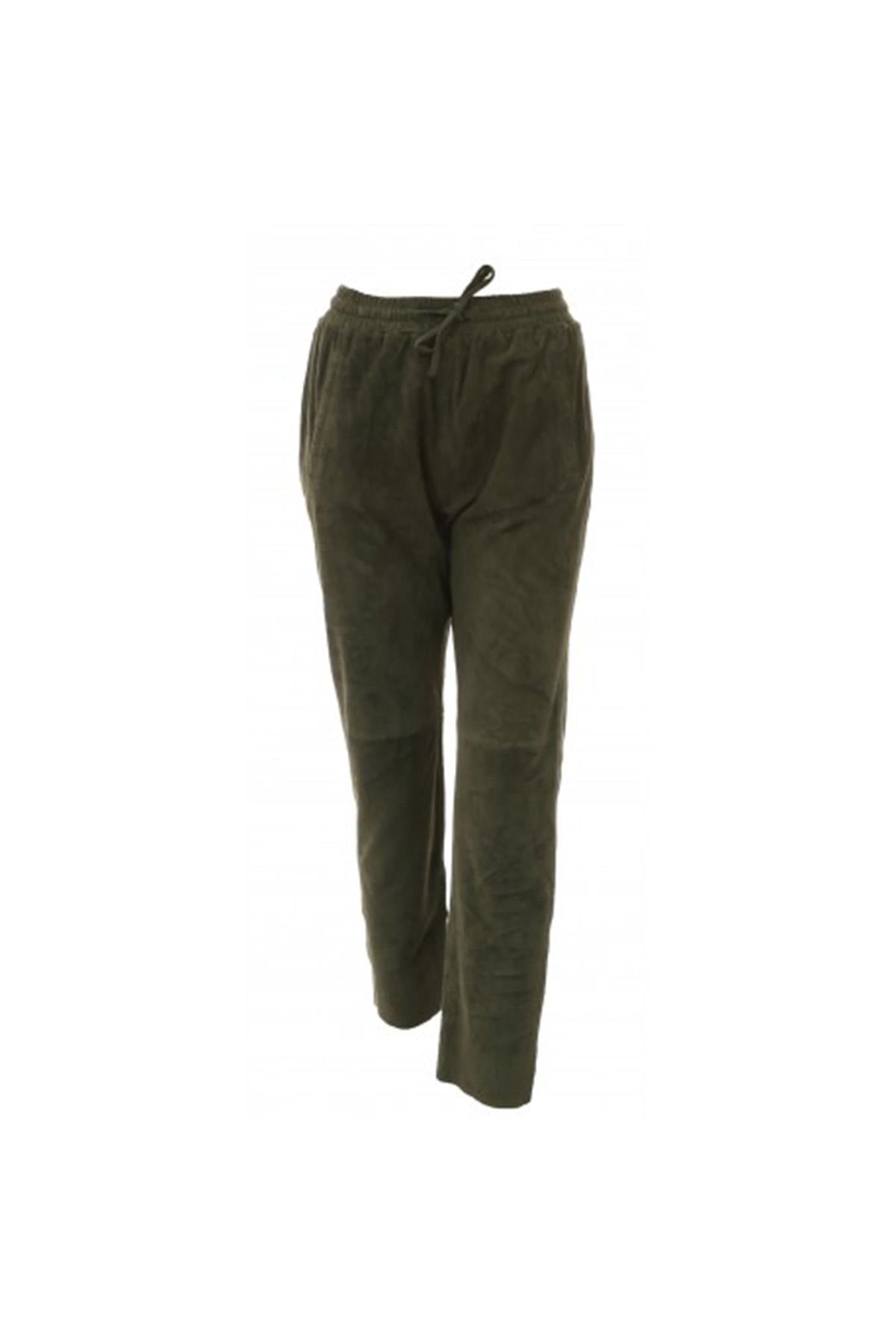 Damen Hose Oakwood GIFT GOAT SUEDE KAKI FONCE 626 — Ansicht 4