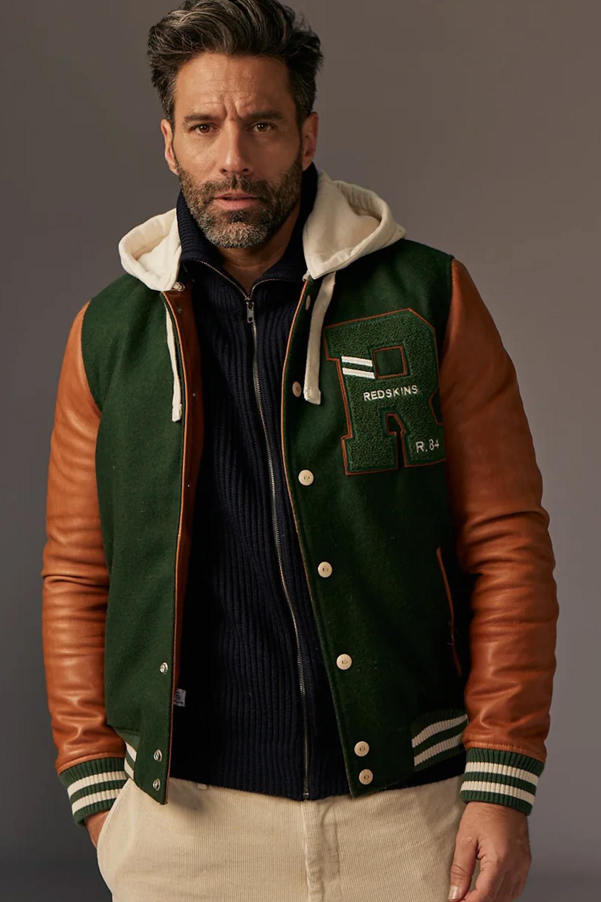 Herren Jacke Redskins CAMBRIDGE SCHOOL FOREST GREEN/COGNAC — Ansicht 1