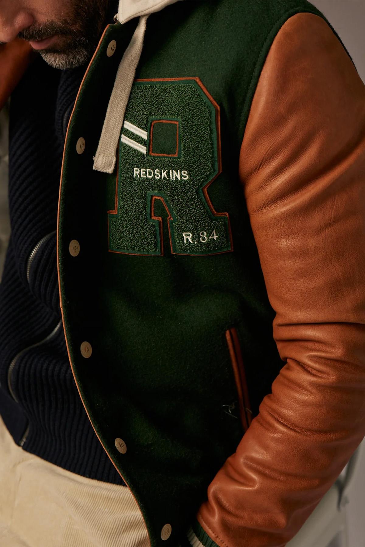 Herren Jacke Redskins CAMBRIDGE SCHOOL FOREST GREEN/COGNAC — Ansicht 3