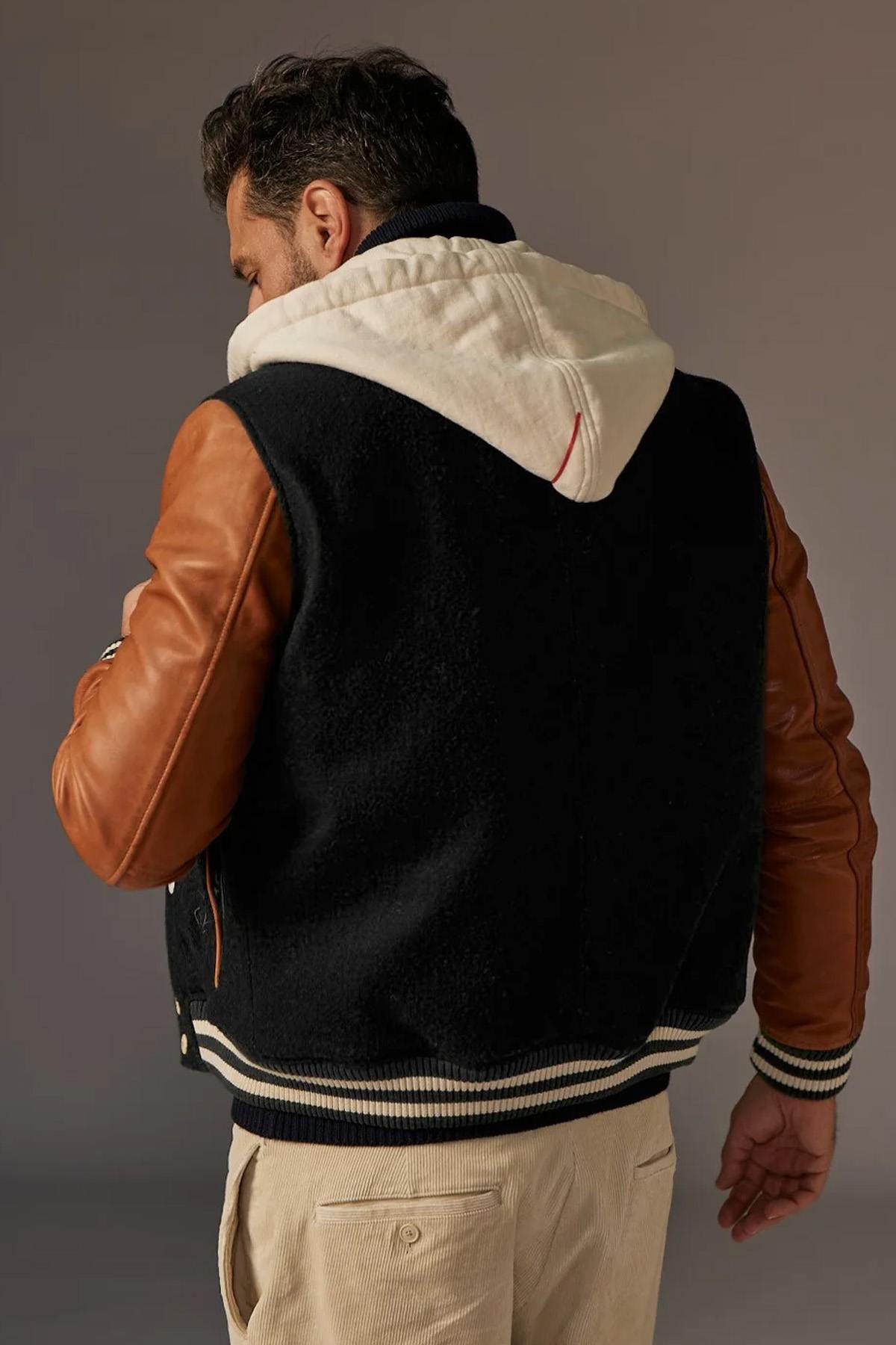 Herren Jacke Redskins CAMBRIDGE SCHOOL BLACK/COGNAC — Ansicht 2