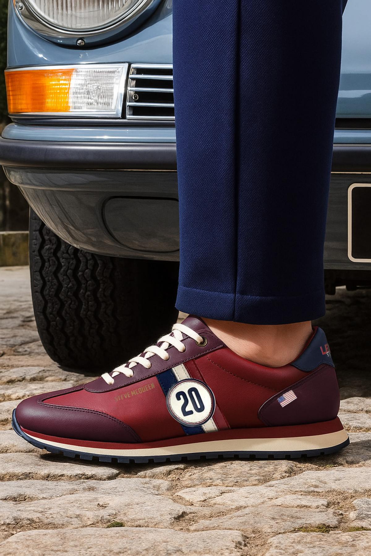 Scarpe Da Ginnastica In Pelle Uomo Steve Mcqueen COOL DARK RED — vista 1