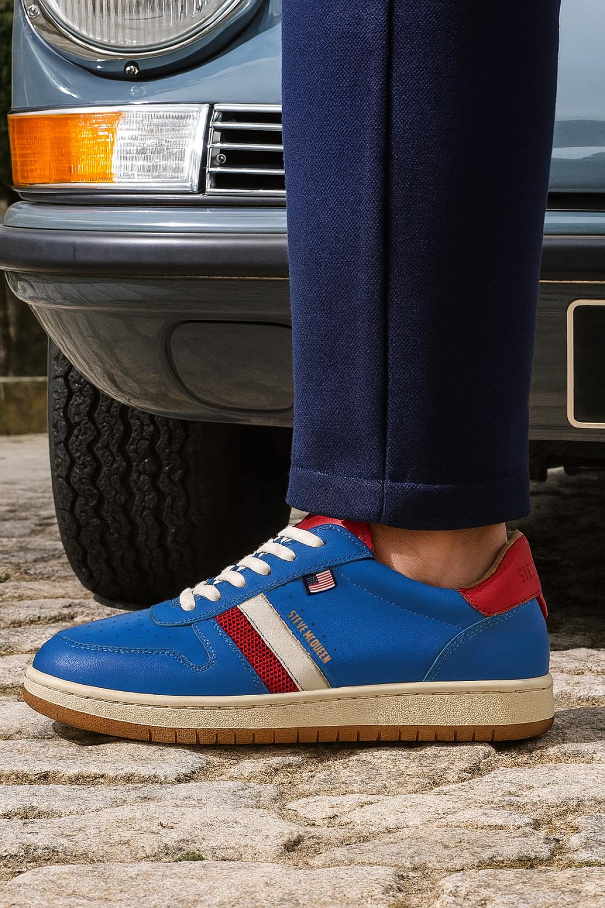 Herren Ledersneakers Steve Mcqueen BULL OCEAN BLUE — Ansicht 1
