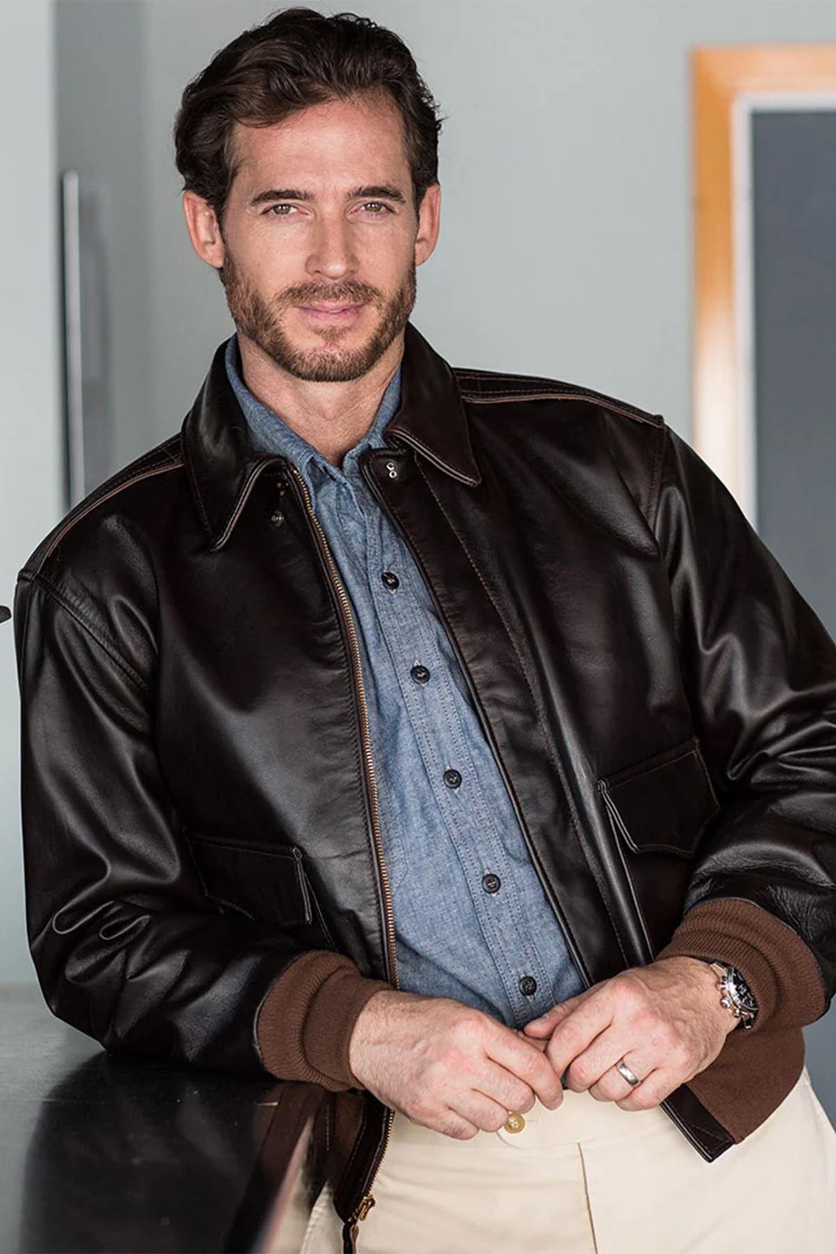 Chaqueta Hombre Cockpit Usa Z2107H MAHOGANY — vista 1