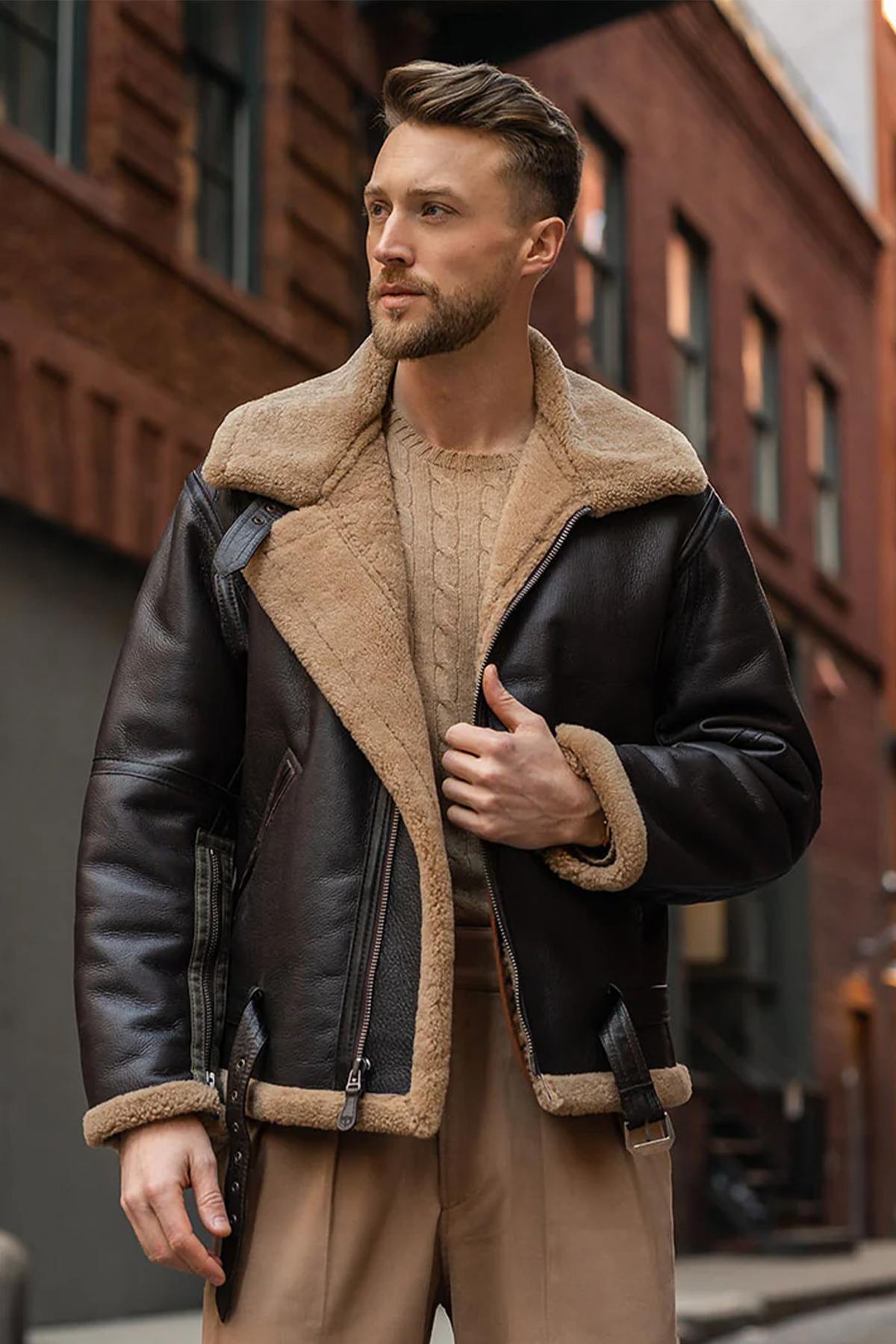 Chaqueta Hombre Royal Air Force Z21W010 BROWN — vista 1