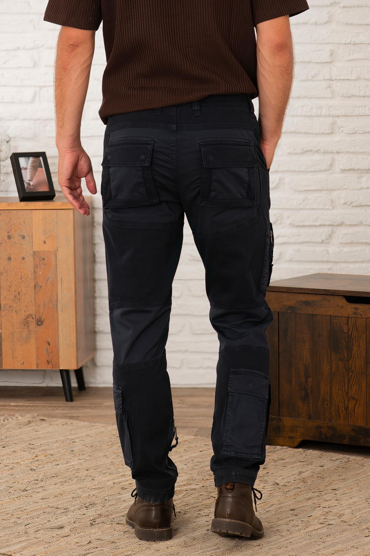 Pantaloni Uomo Aeronautica Militare PA1664UCT04241 BLU NAVY — vista 3