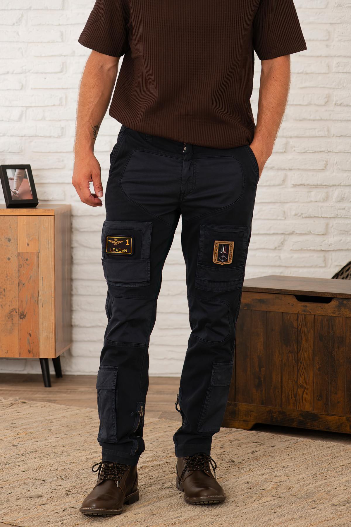 Pantaloni Uomo Aeronautica Militare PA1664UCT04241 BLU NAVY — vista 1
