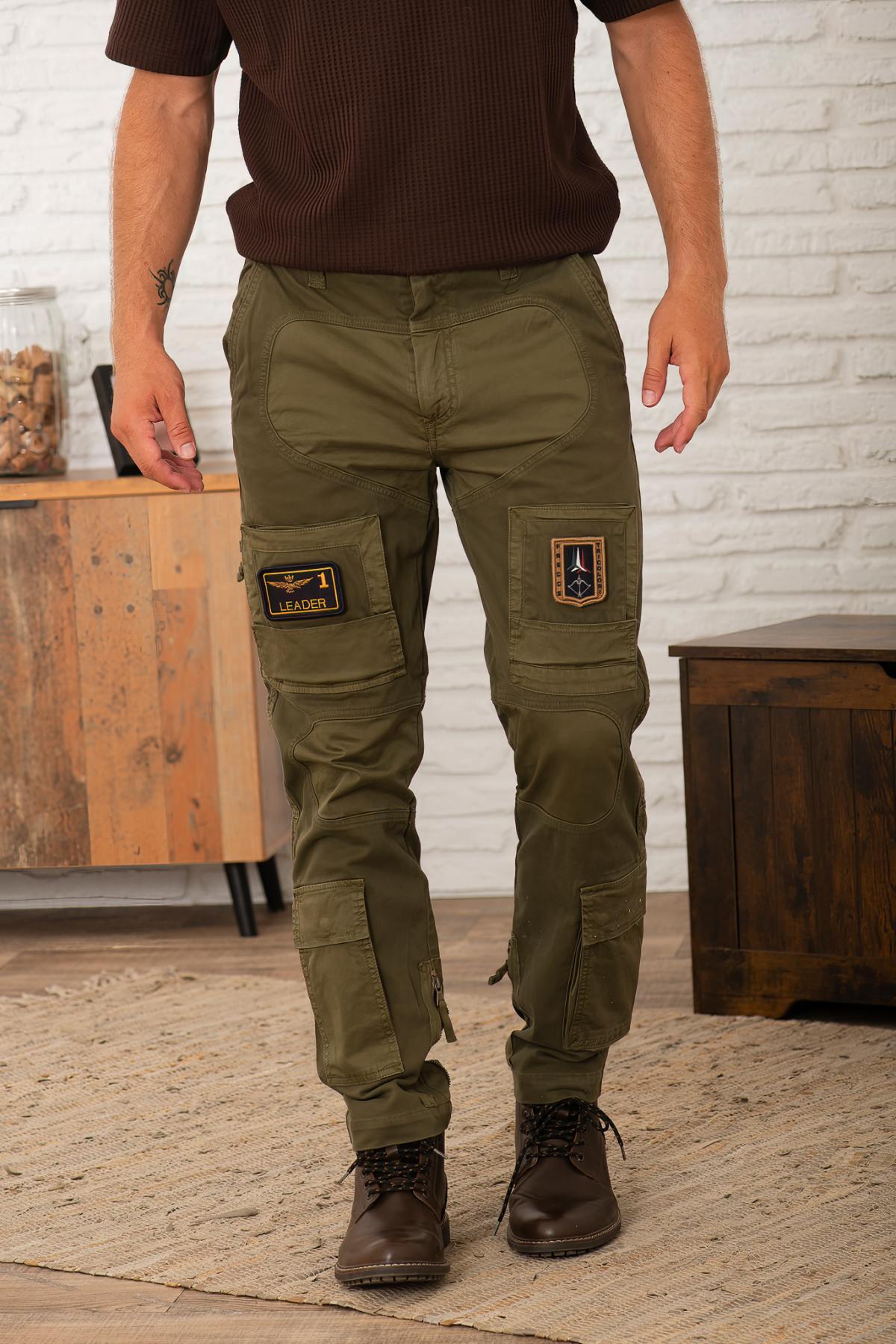 Pantaloni Uomo Aeronautica Militare PA1664UCT04241 DARK OLIVE — vista 1