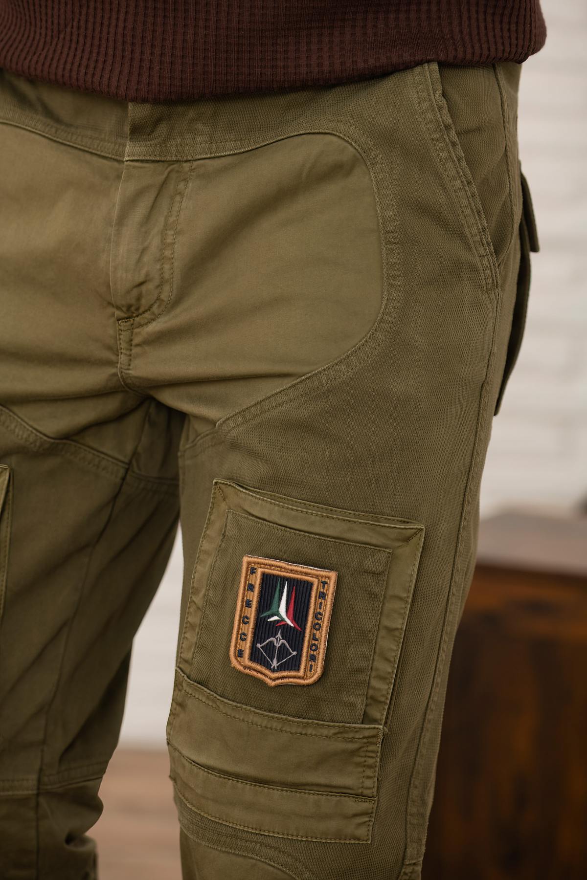 Pantaloni Uomo Aeronautica Militare PA1664UCT04241 DARK OLIVE — vista 3