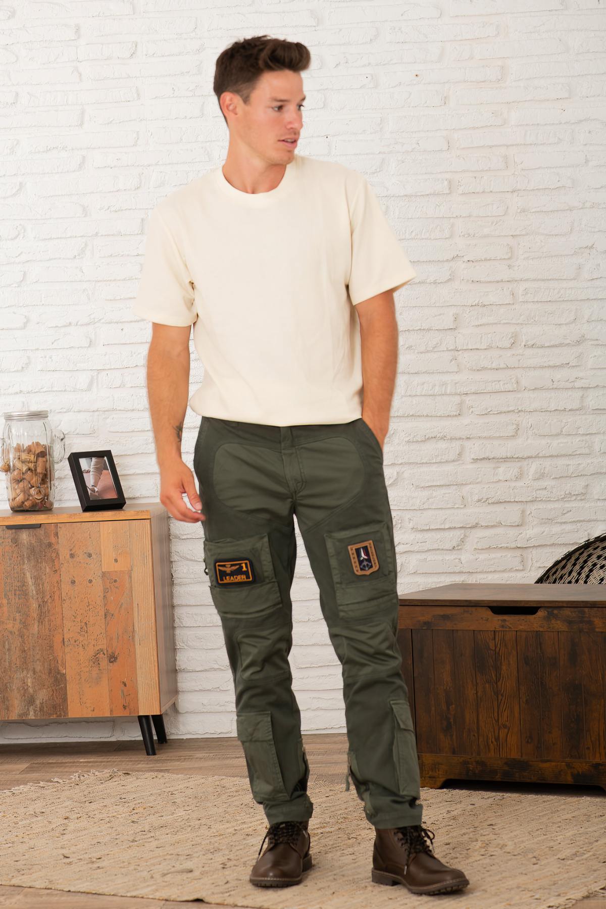 Pantaloni Uomo Aeronautica Militare PA1664UCT04241 BELUGA GREY — vista 5