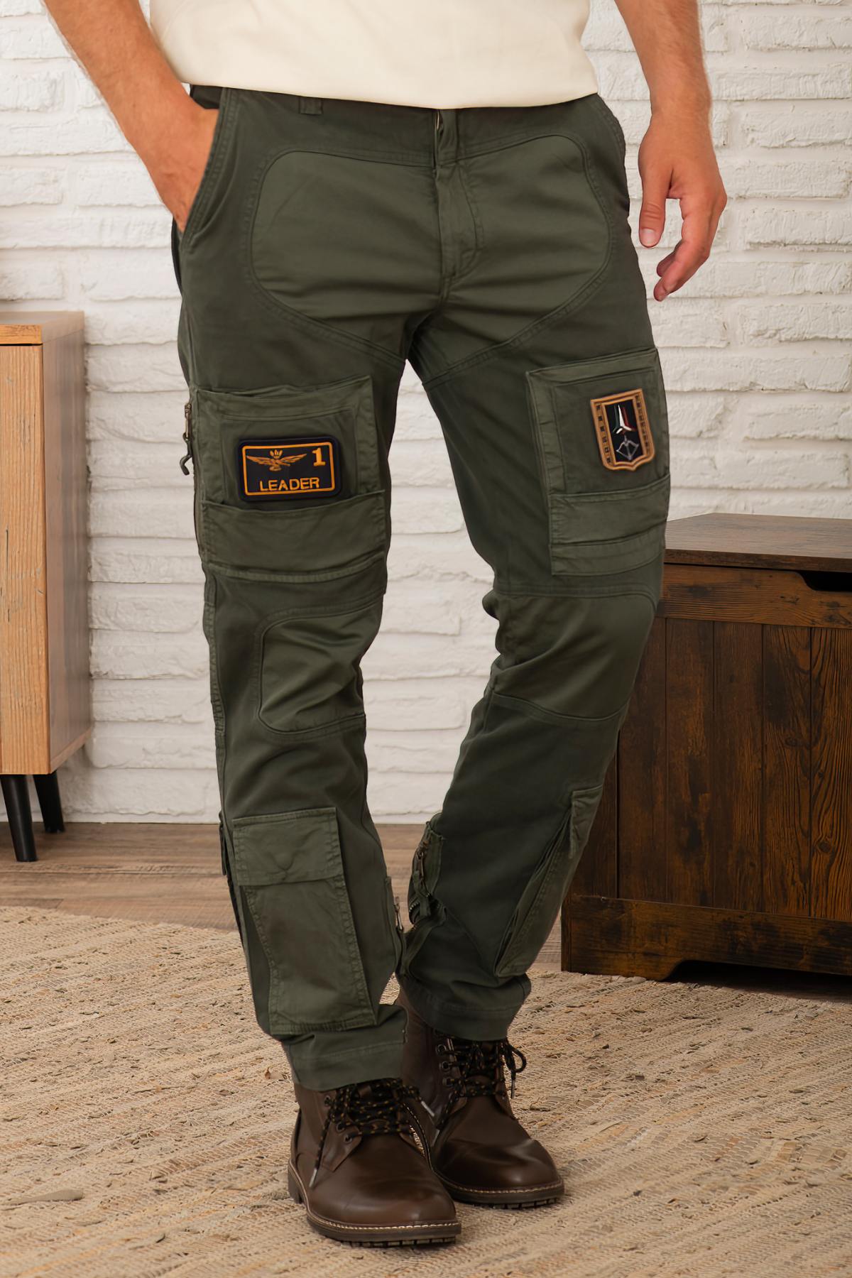 Pantaloni Uomo Aeronautica Militare PA1664UCT04241 BELUGA GREY — vista 6