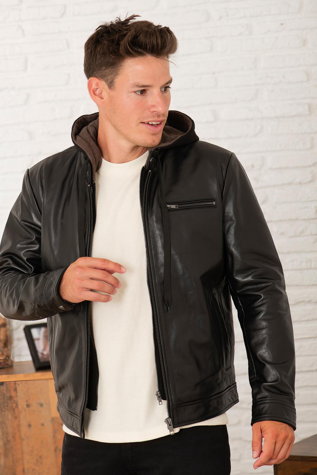 Herren Jacke Serge Pariente RETRO HOOD BUFFLE BLACK — Ansicht 3