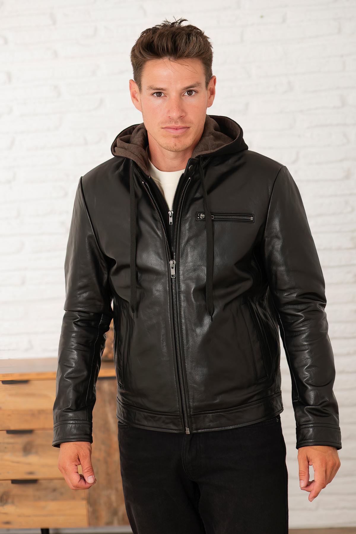 Herren Jacke Serge Pariente RETRO HOOD BUFFLE BLACK — Ansicht 5