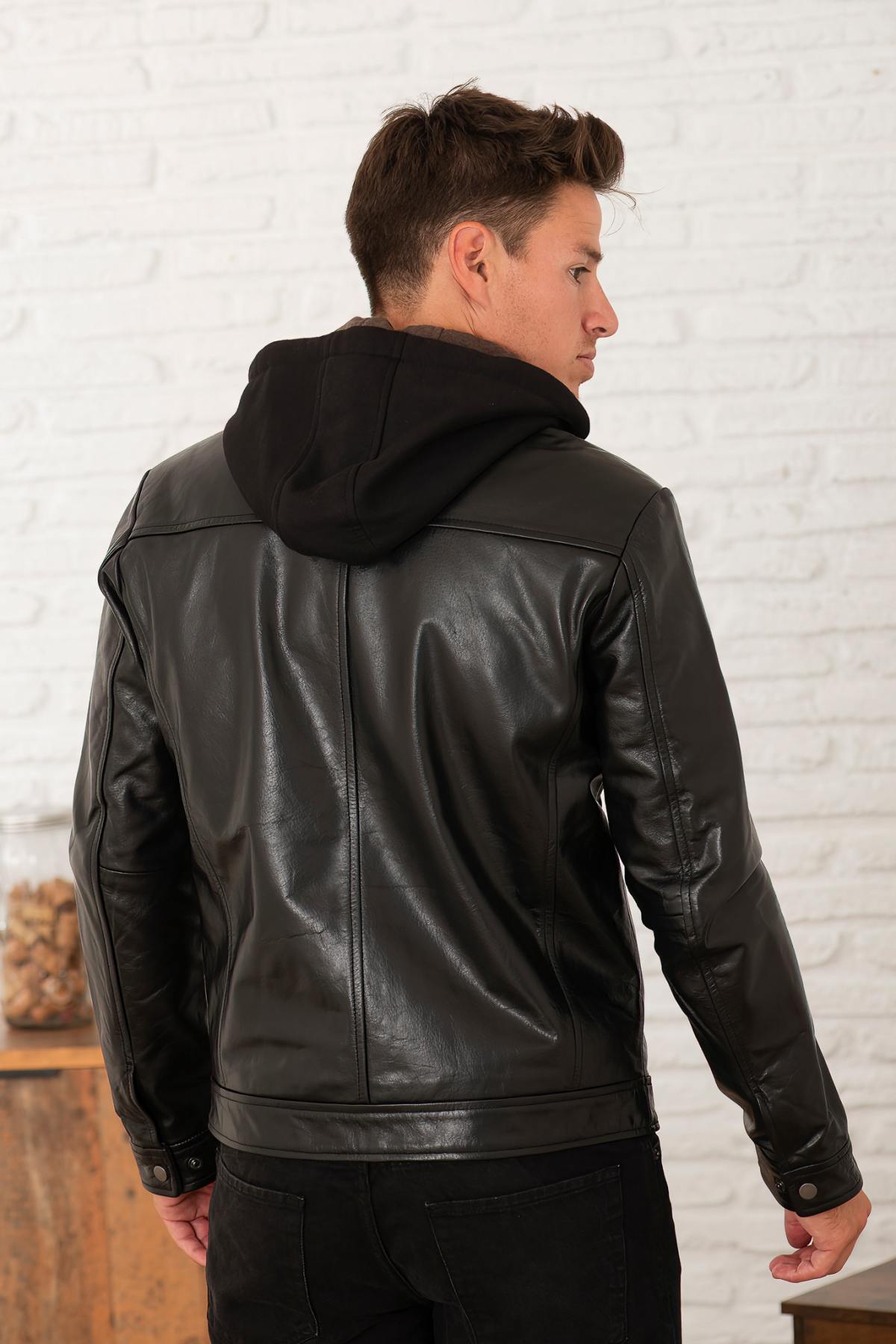 Herren Jacke Serge Pariente RETRO HOOD BUFFLE BLACK — Ansicht 2