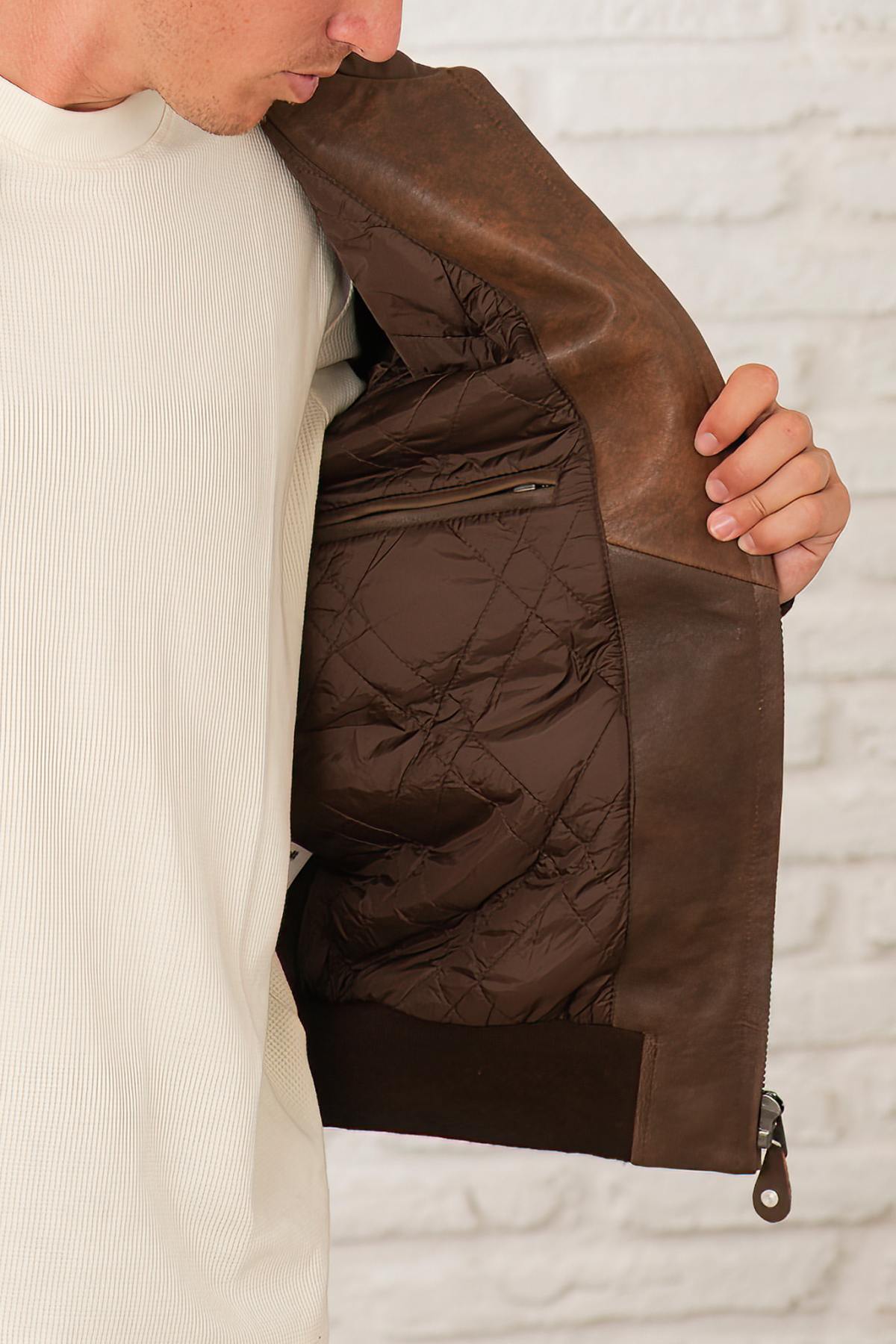 Giacche Uomo Schott LC5100VINT ANT. BROWN — vista 6