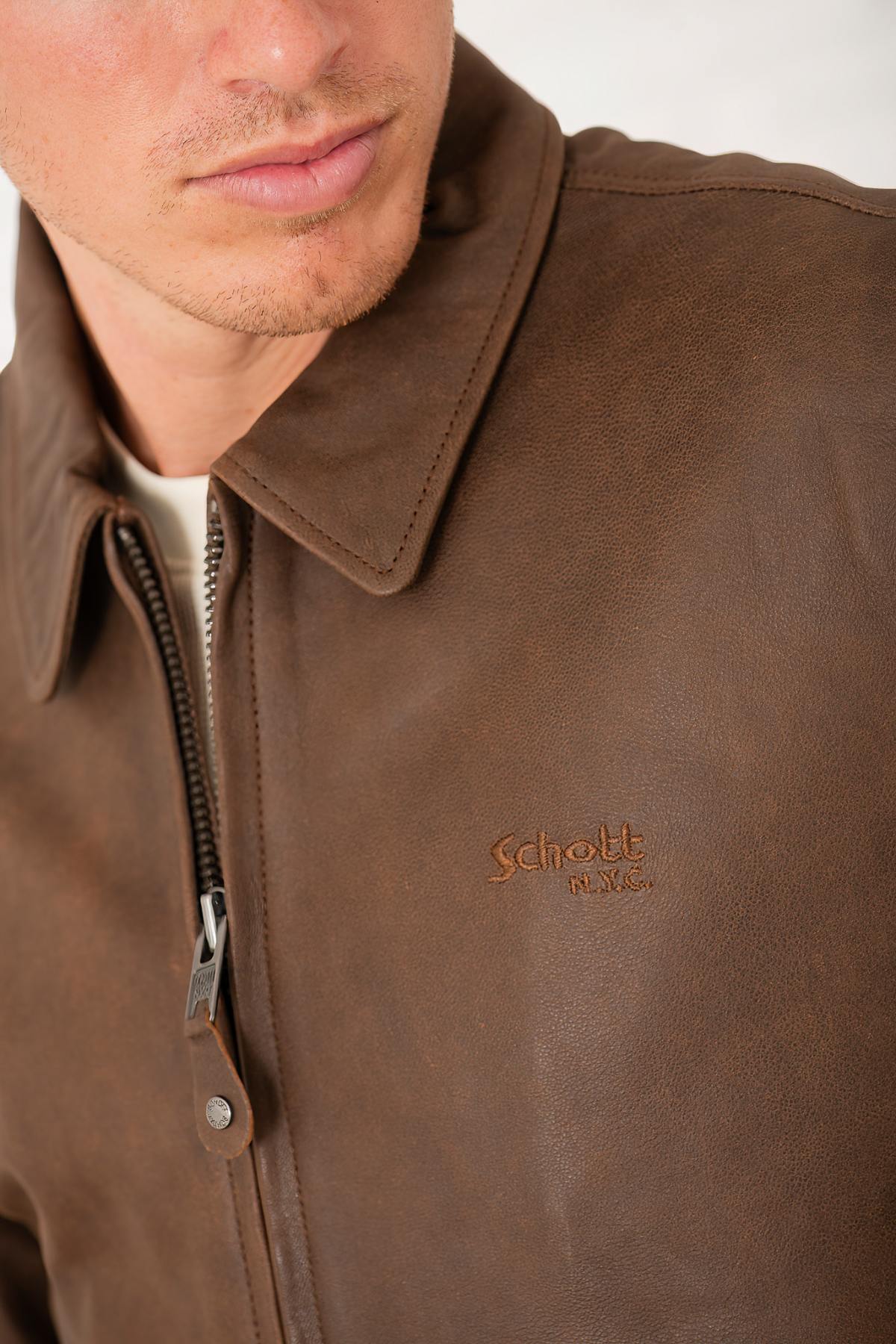 Giacche Uomo Schott LC5100VINT ANT. BROWN — vista 3