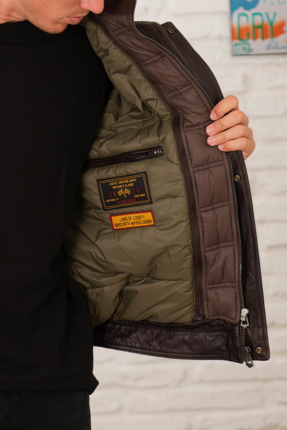 Blouson Homme Daytona FALCONERO IC LAMB ZENITH BROWN — vue 7