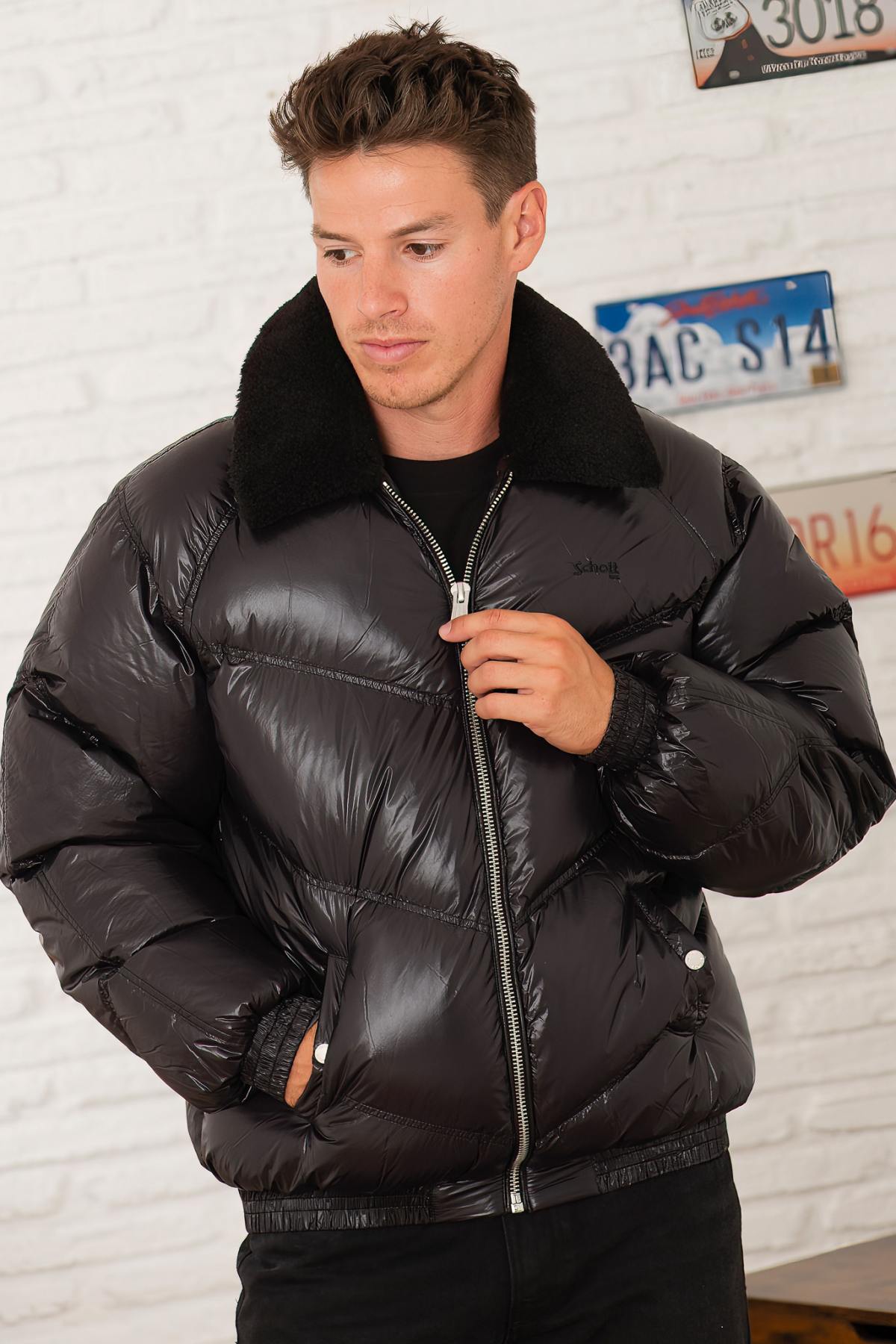 Herren Jacke Schott COLLIN BLACK — Ansicht 5