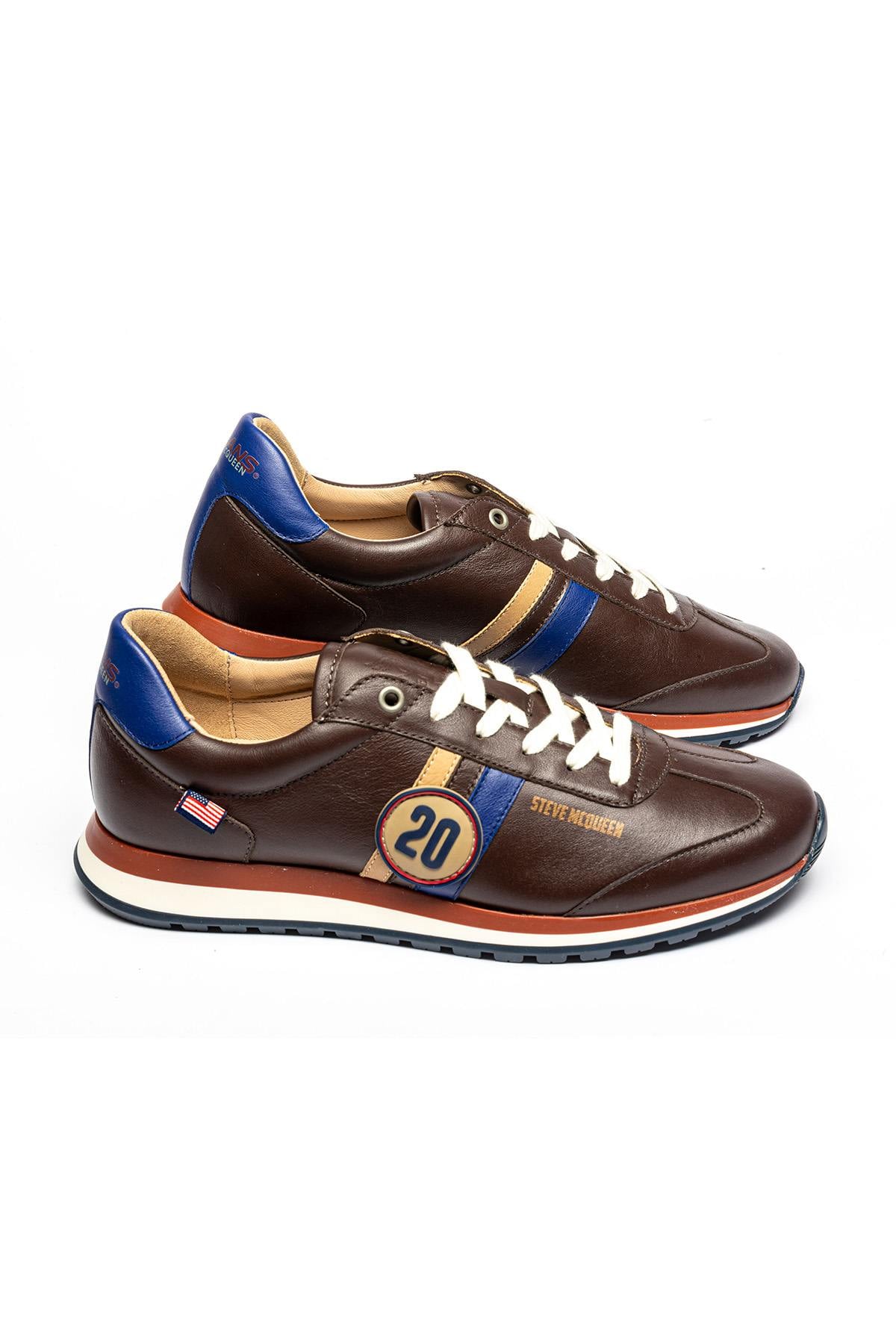 Herren Ledersneakers Steve Mcqueen COOL DARK BROWN — Ansicht 1
