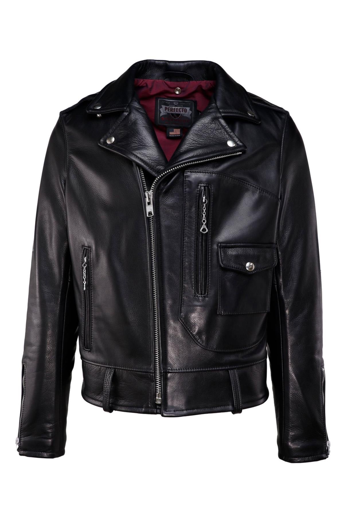Giacche Uomo Schott 568 BLACK — vista 3