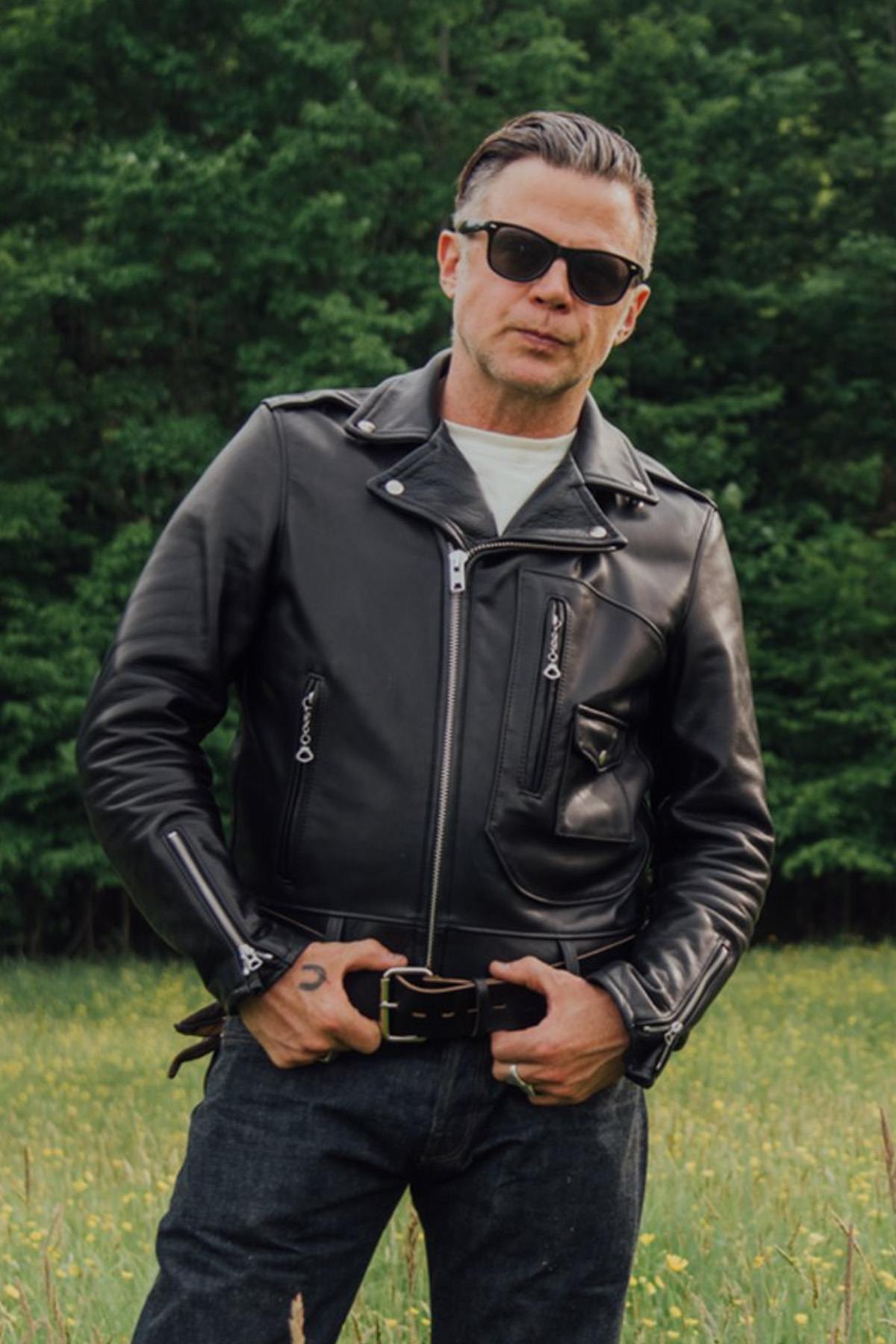 Giacche Uomo Schott 568 BLACK — vista 1