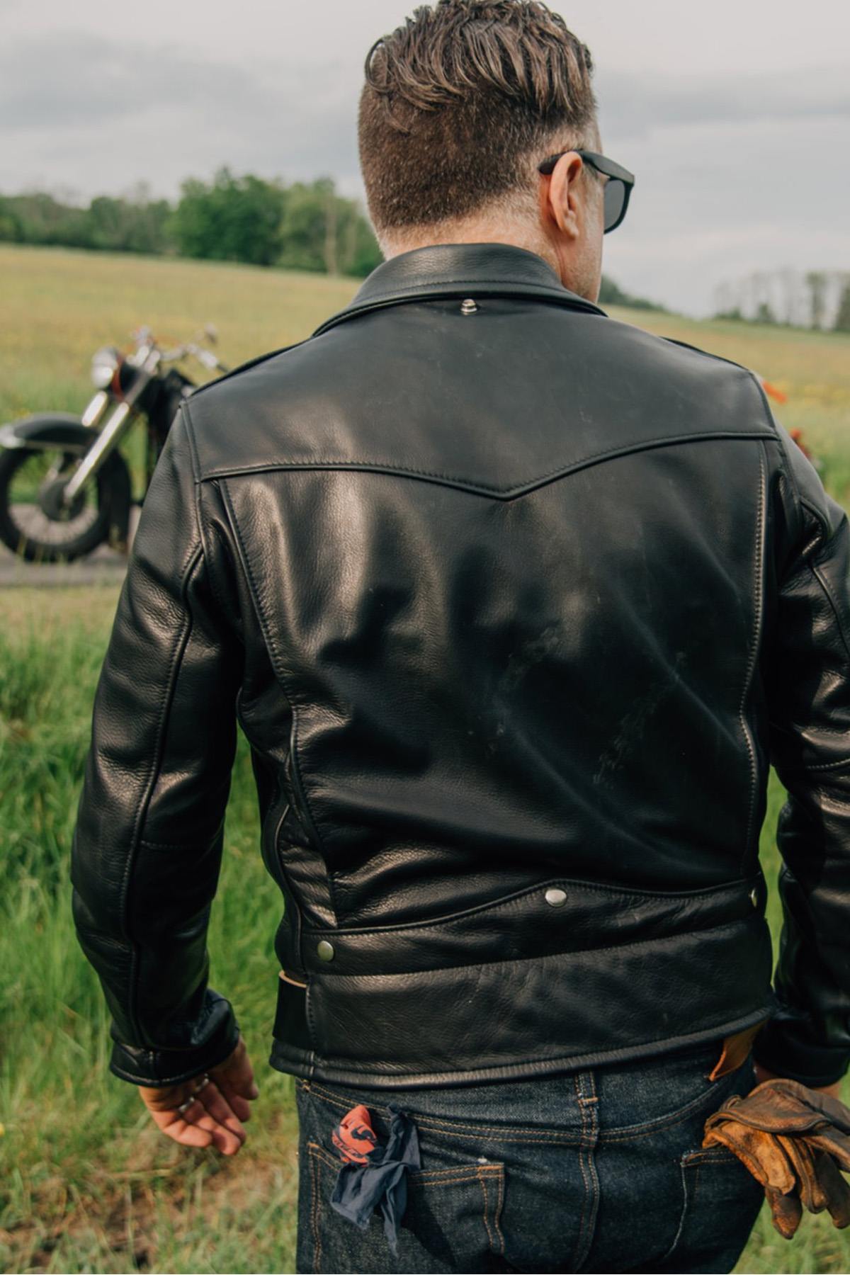 Giacche Uomo Schott 568 BLACK — vista 2