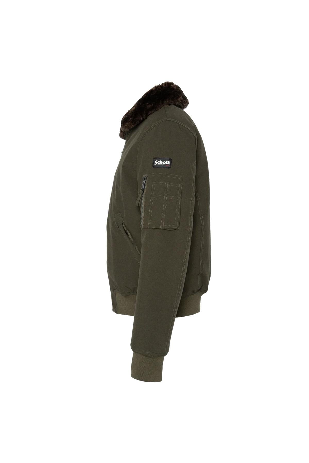 Giacche Uomo Schott AIRLINES KAKI / BROWN — vista 4