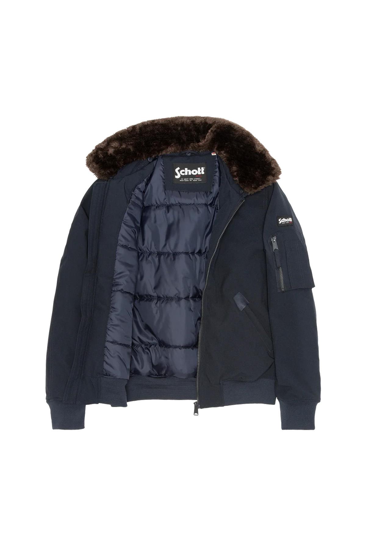 Giacche Uomo Schott AIRLINES NAVY / BROWN — vista 7