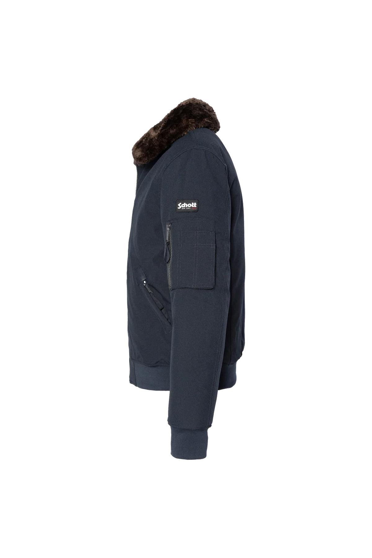 Giacche Uomo Schott AIRLINES NAVY / BROWN — vista 9