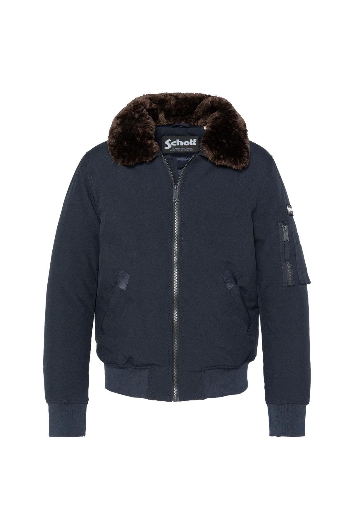 Giacche Uomo Schott AIRLINES NAVY / BROWN — vista 6
