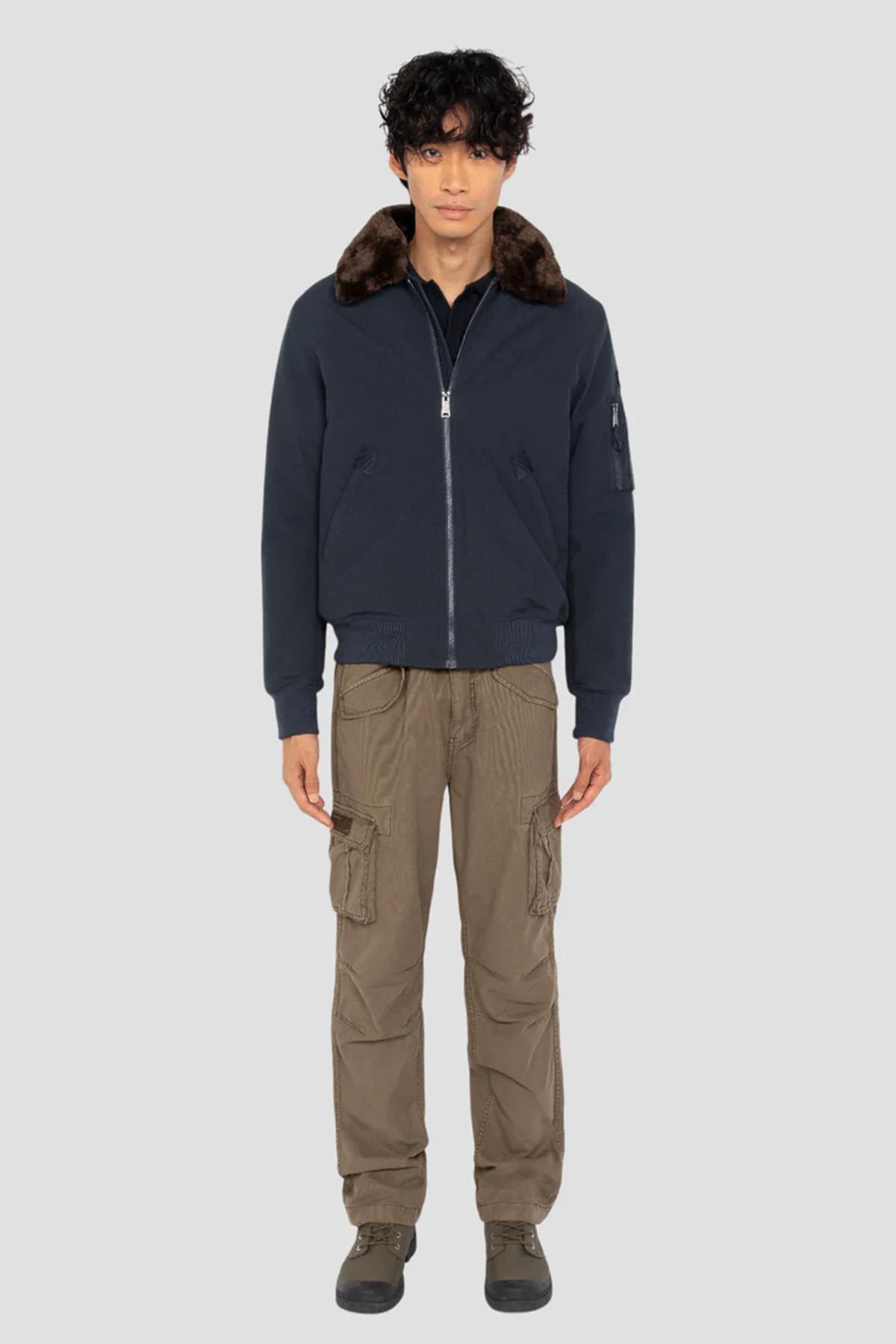 Giacche Uomo Schott AIRLINES NAVY / BROWN — vista 5