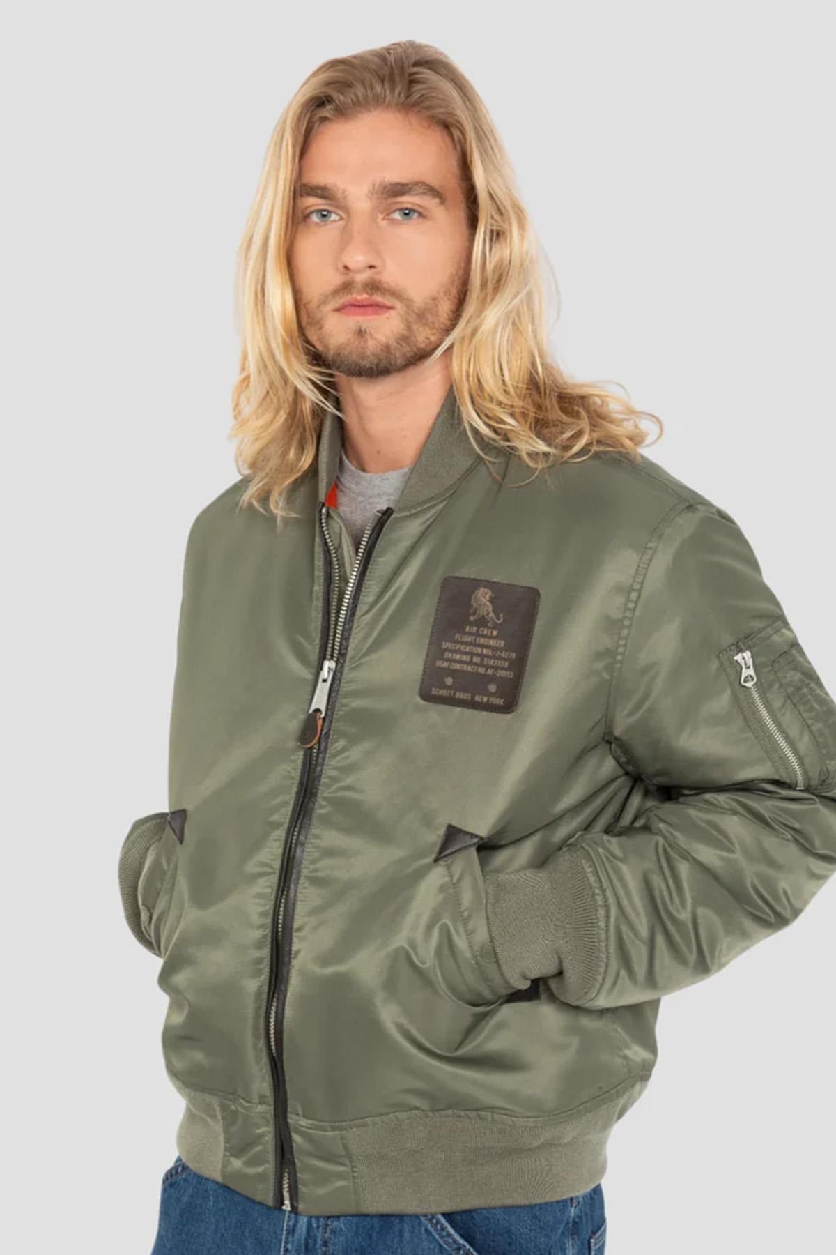 Giacche Uomo Schott B40RS SAGE KAKI — vista 1