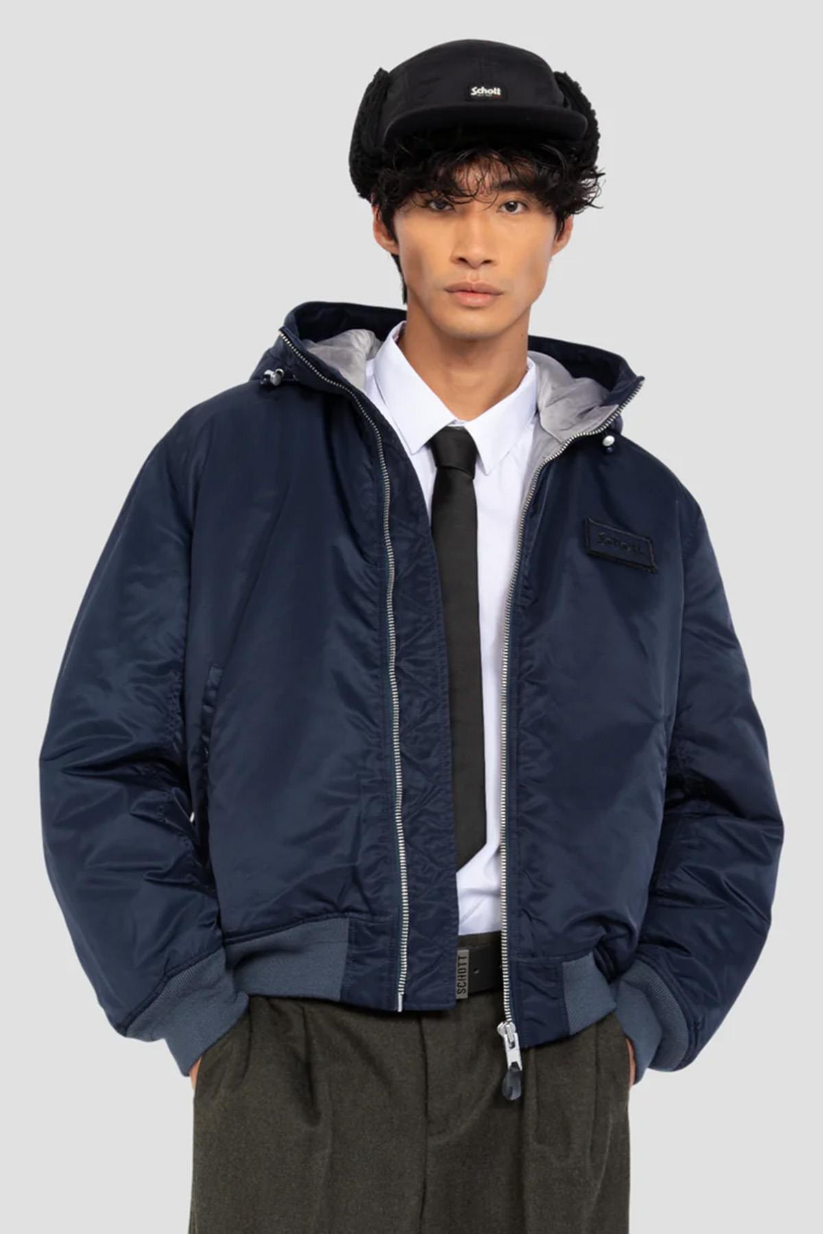 Giacche Uomo Schott MA1GUARDRS DARK NAVY — vista 1