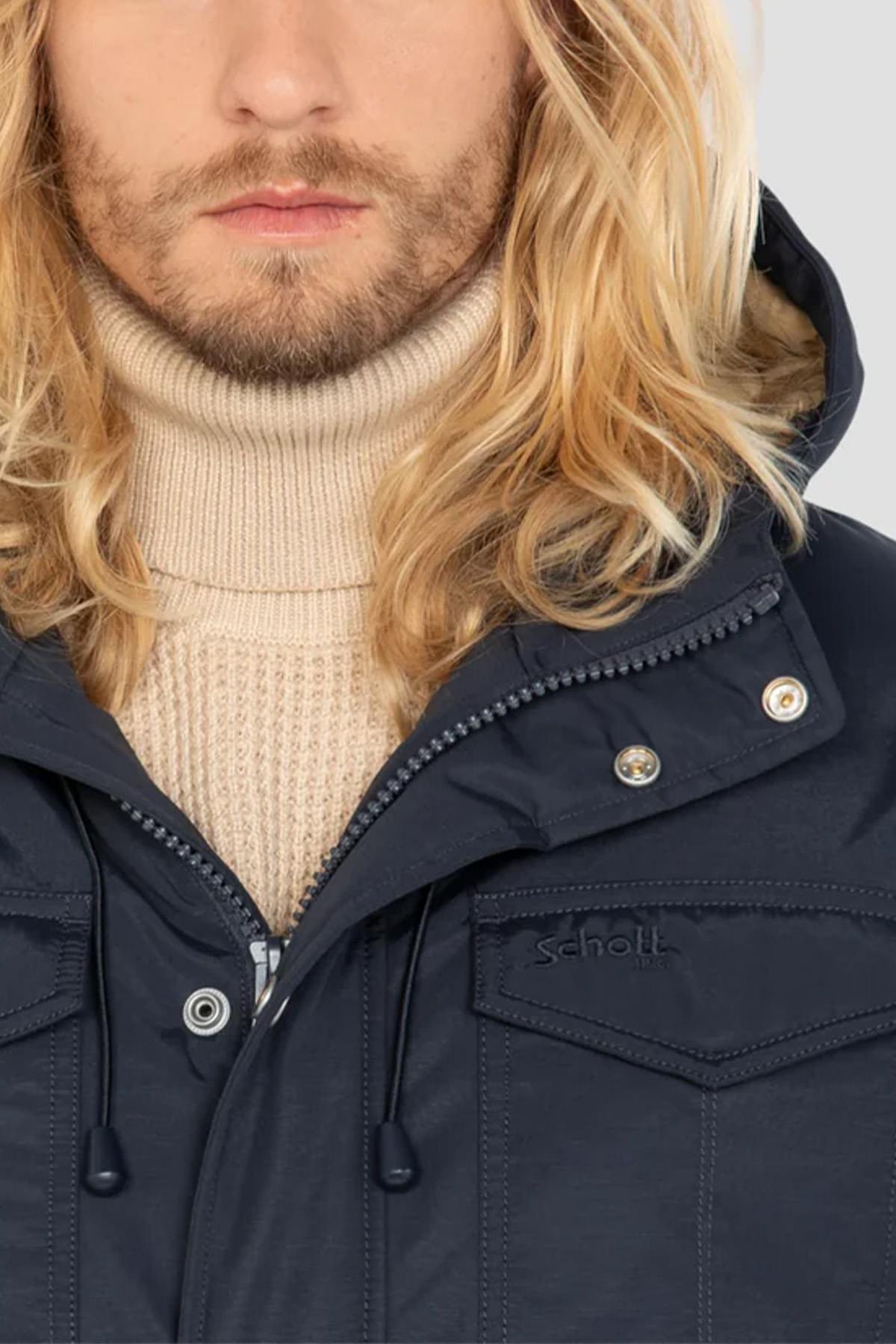 Giacche Uomo Schott BAIRON NAVY — vista 4