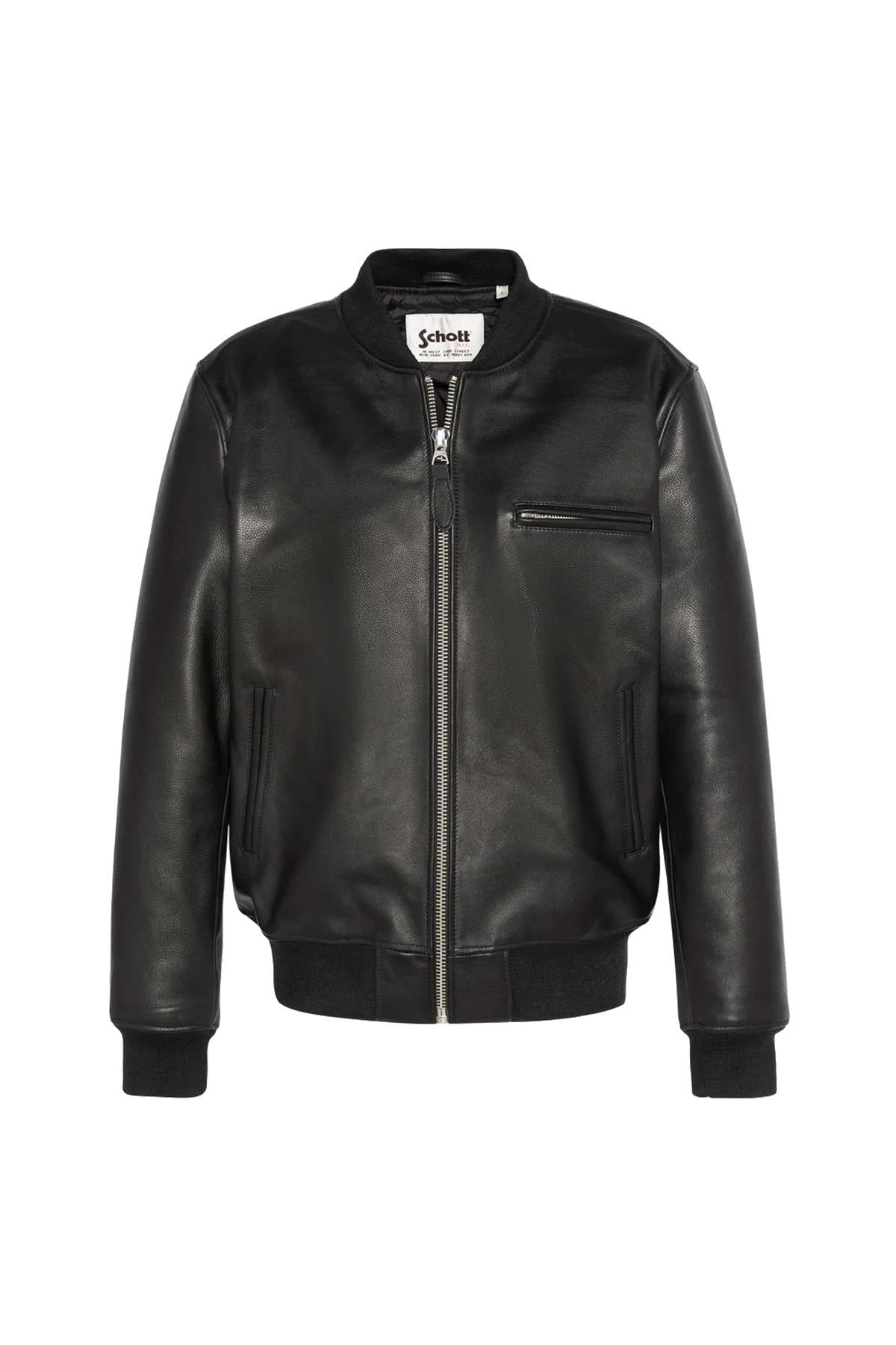 Giacche Uomo Schott LCBOMBZIP BLACK  — vista 5
