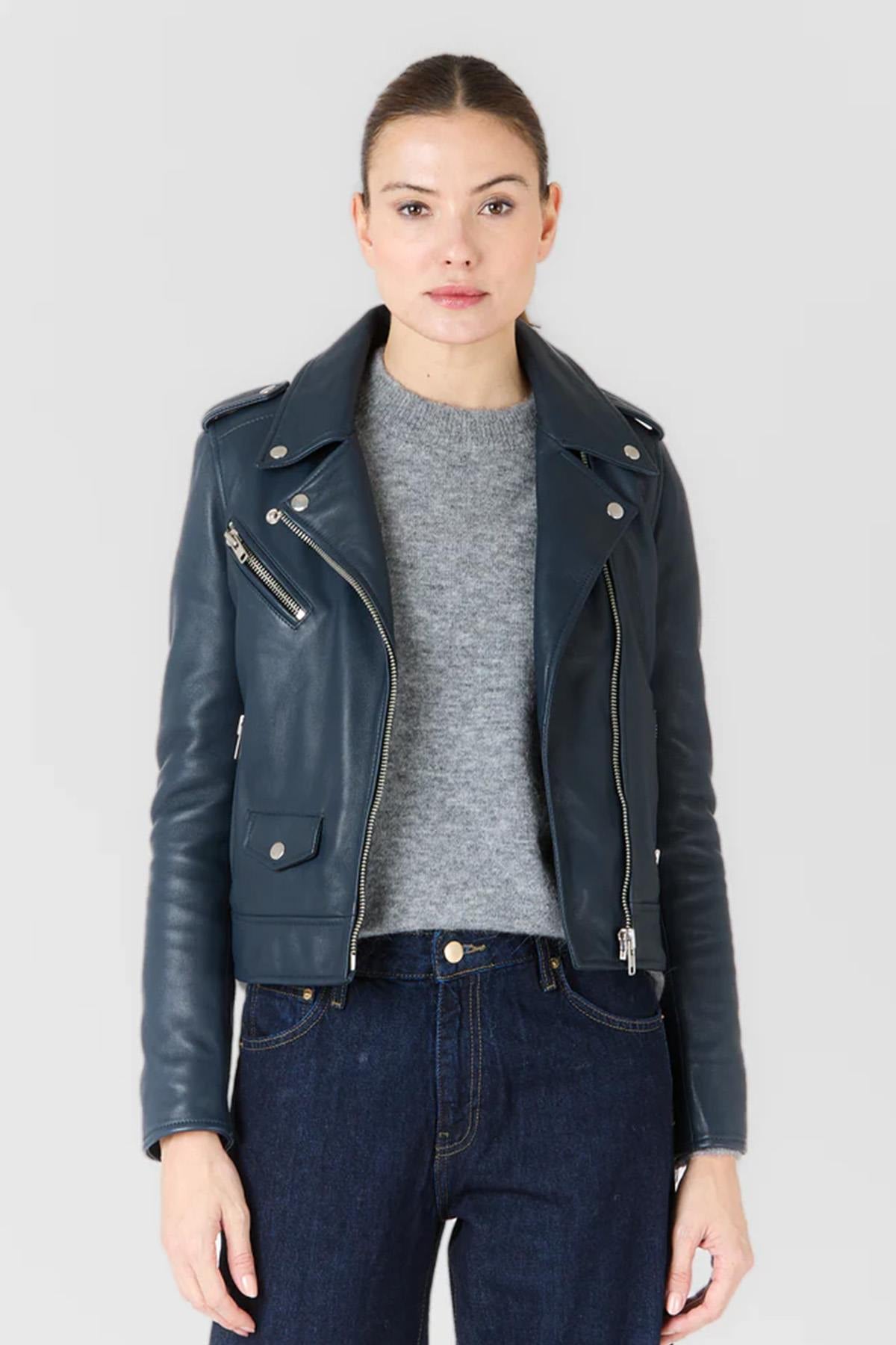 Chaqueta Mujeres Serge Pariente EVA DARK BLUE — vista 6