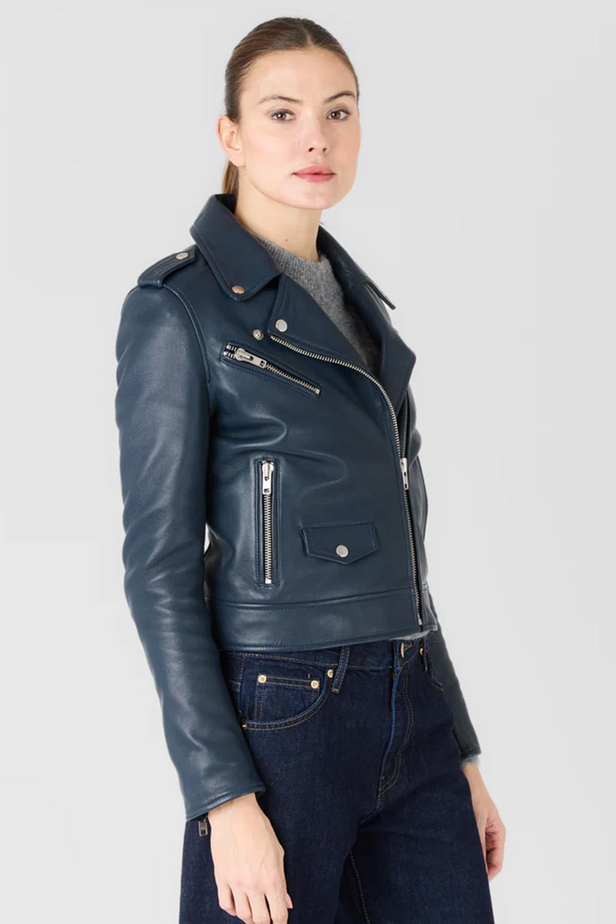 Chaqueta Mujeres Serge Pariente EVA DARK BLUE — vista 5