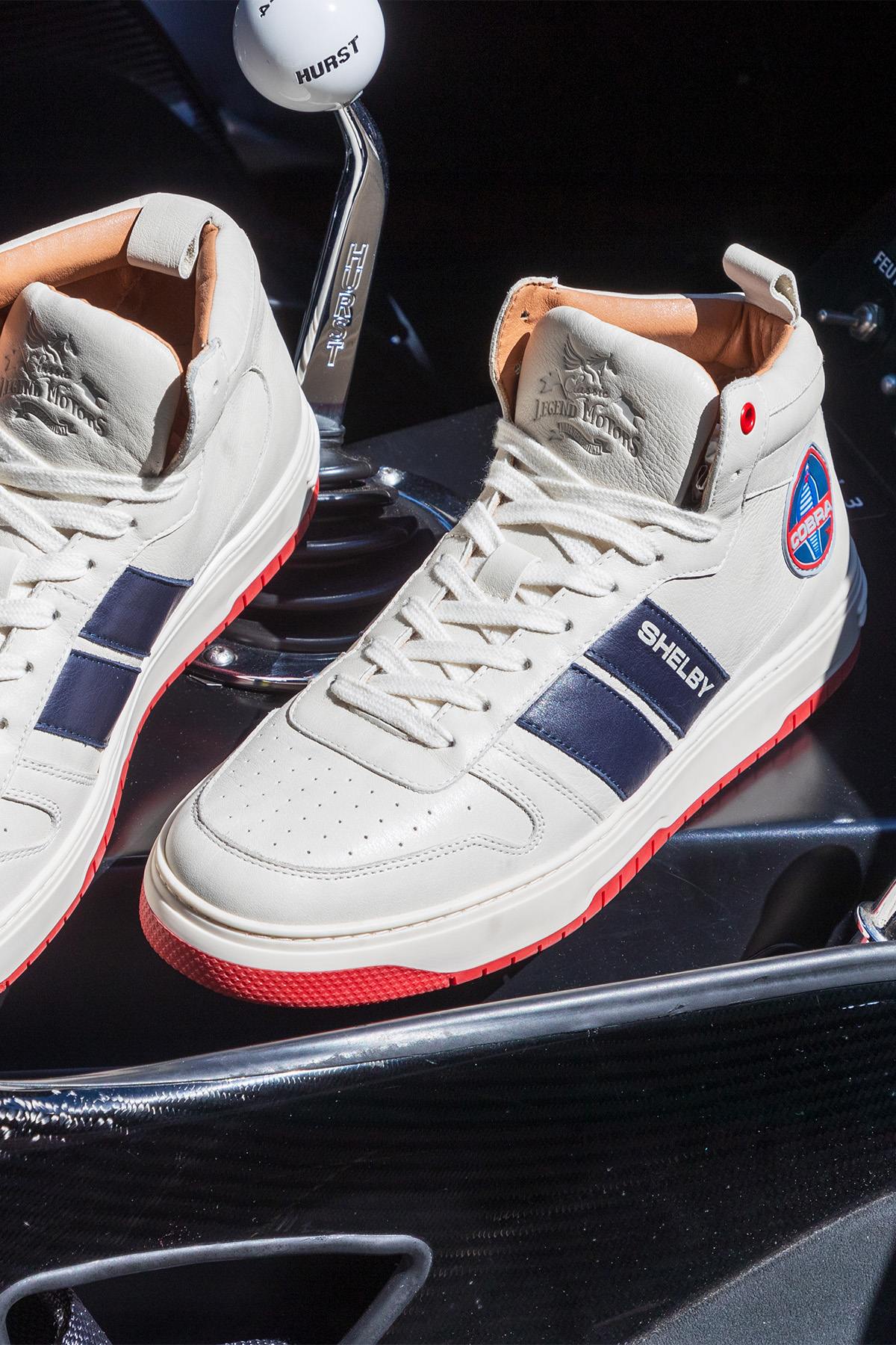 Scarpe Da Ginnastica In Pelle Uomo Carroll Shelby COBRA SHELBY ECRU — vista 3