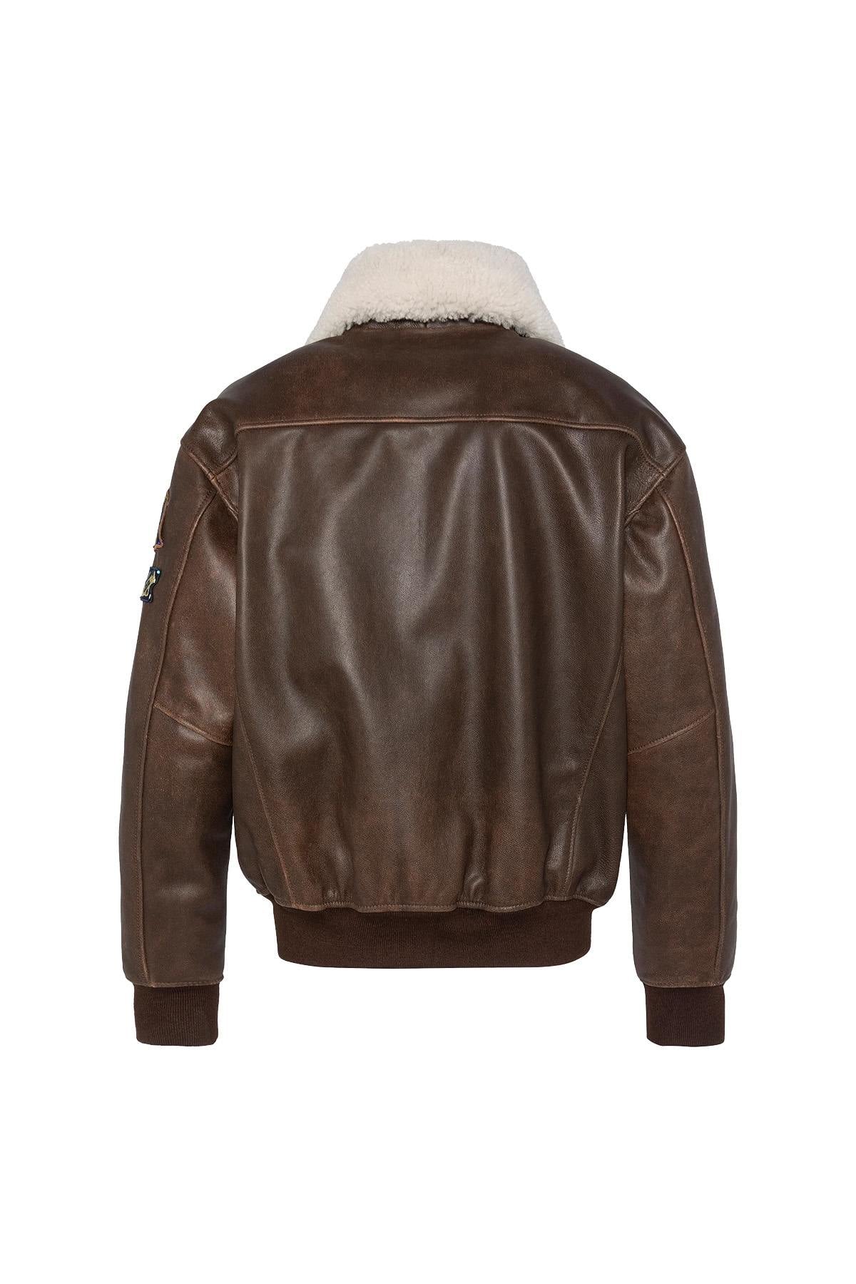 Blouson Homme Schott LCAVIATORBD MARRON — vue 9