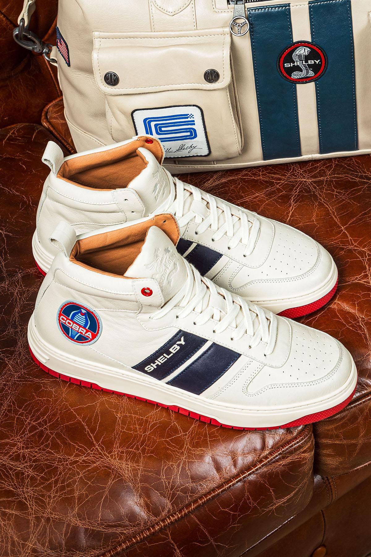Scarpe Da Ginnastica In Pelle Uomo Carroll Shelby COBRA SHELBY ECRU — vista 1