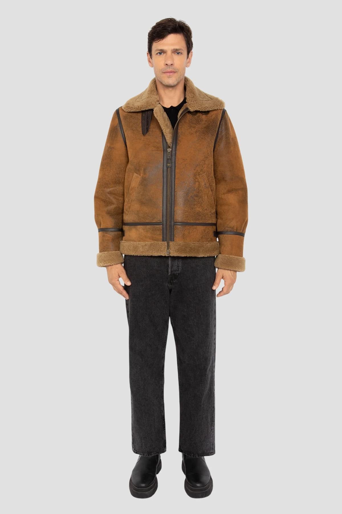 Giacche Uomo Schott LC1259 MUSTARD — vista 7