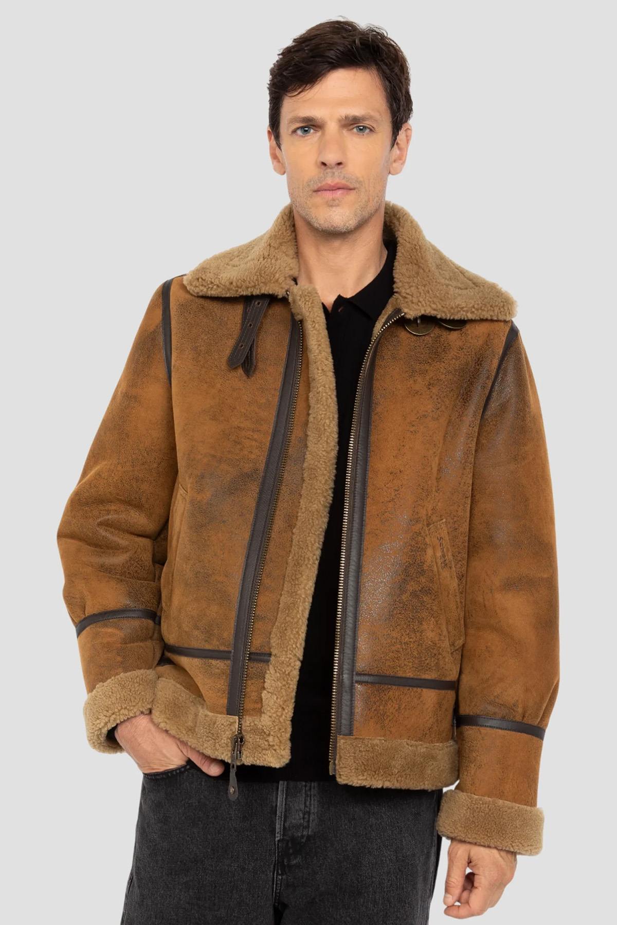 Giacche Uomo Schott LC1259 MUSTARD — vista 1