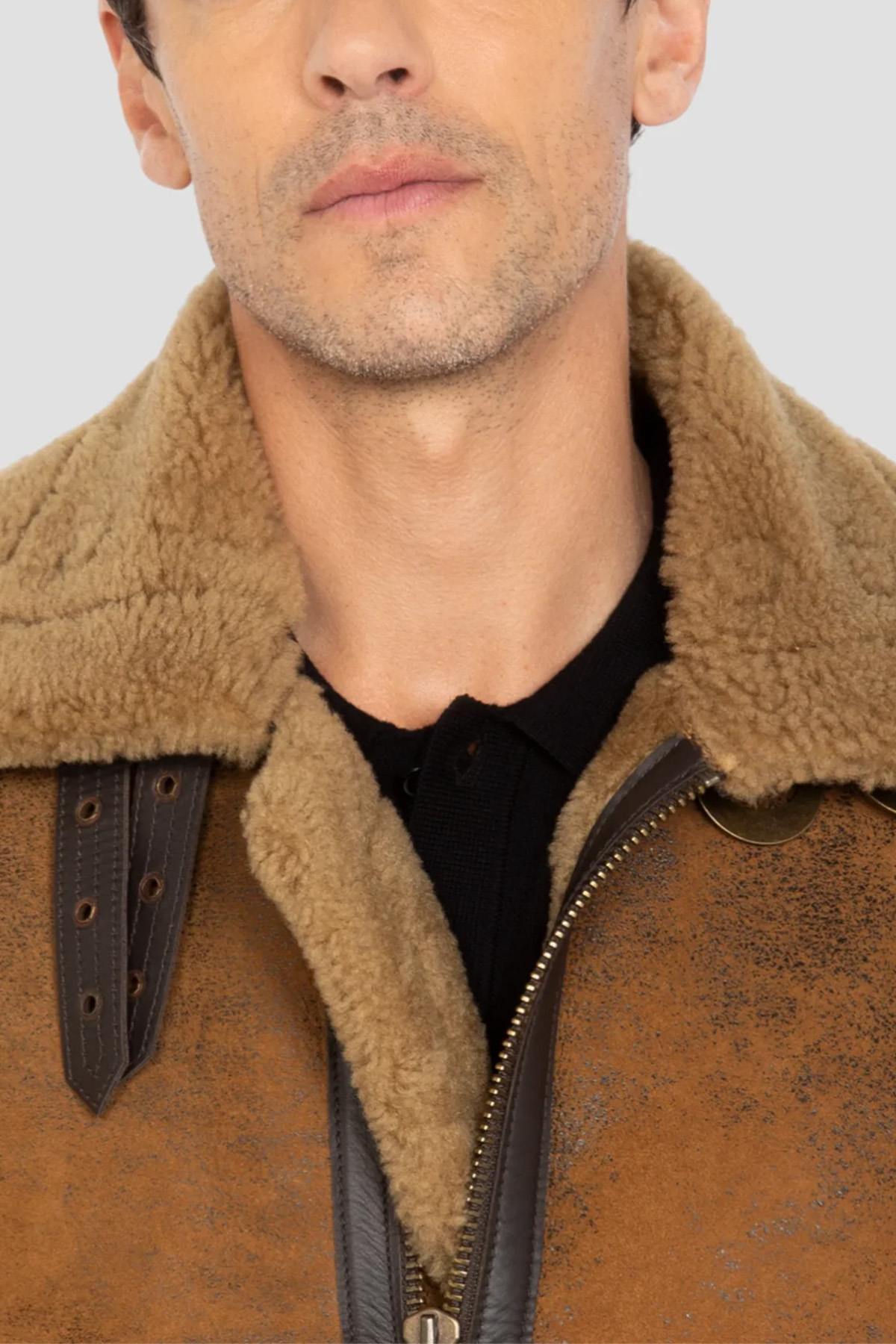 Giacche Uomo Schott LC1259 MUSTARD — vista 3