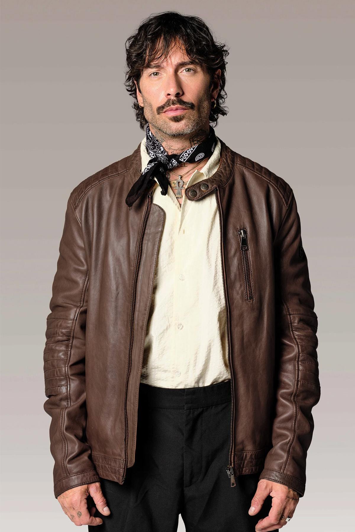 Giacche Uomo Redskins FORMULA STOWN BROWN — vista 3