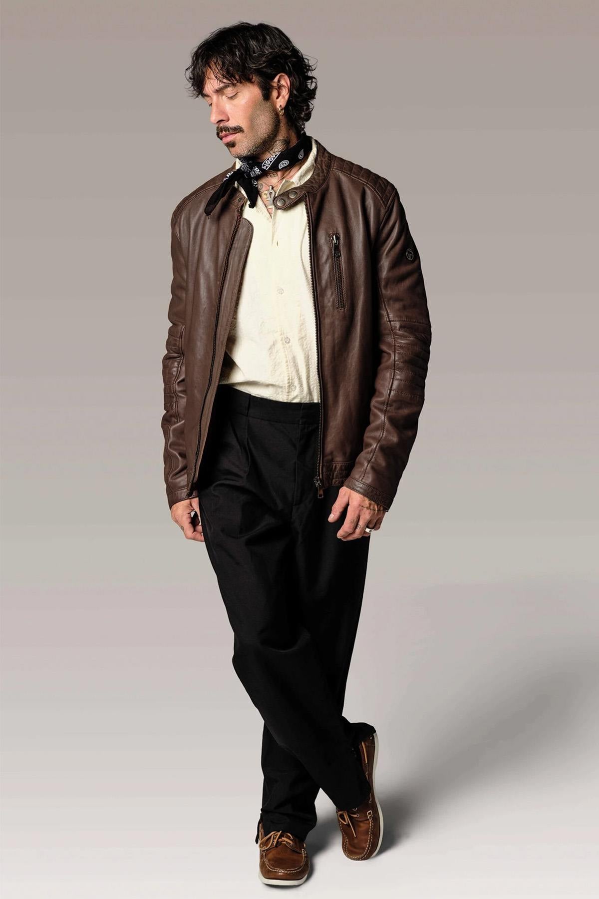 Giacche Uomo Redskins FORMULA STOWN BROWN — vista 4