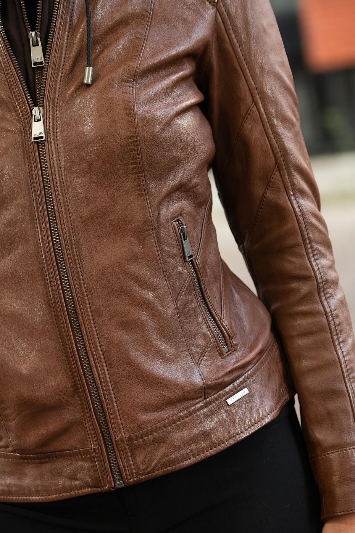 Damen Jacke Cityzen ISABELA HOOD NEW COGNAC — Ansicht 6
