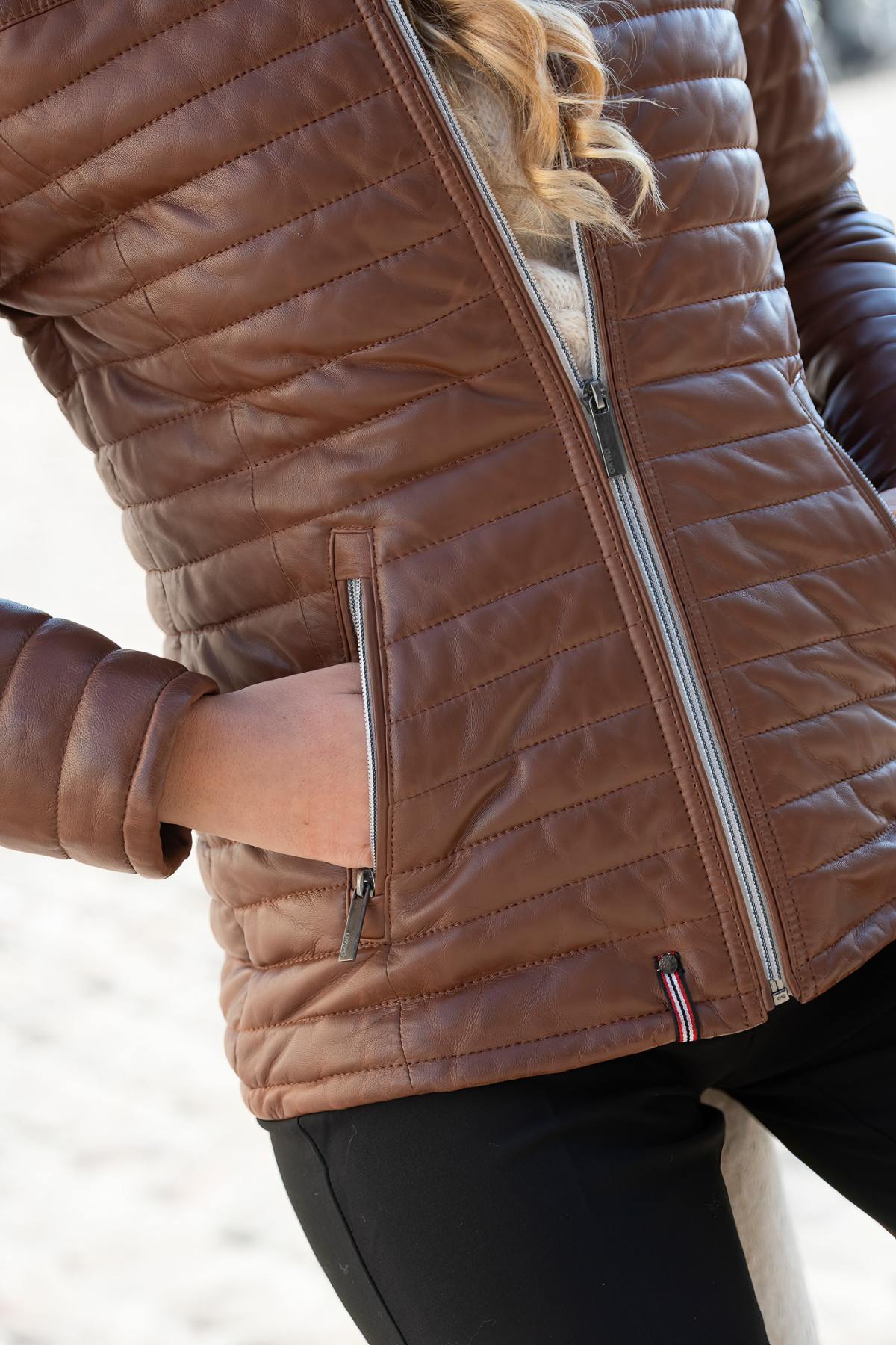 Blouson Femme Oakwood MANDY COGNAC 507 — vue 3