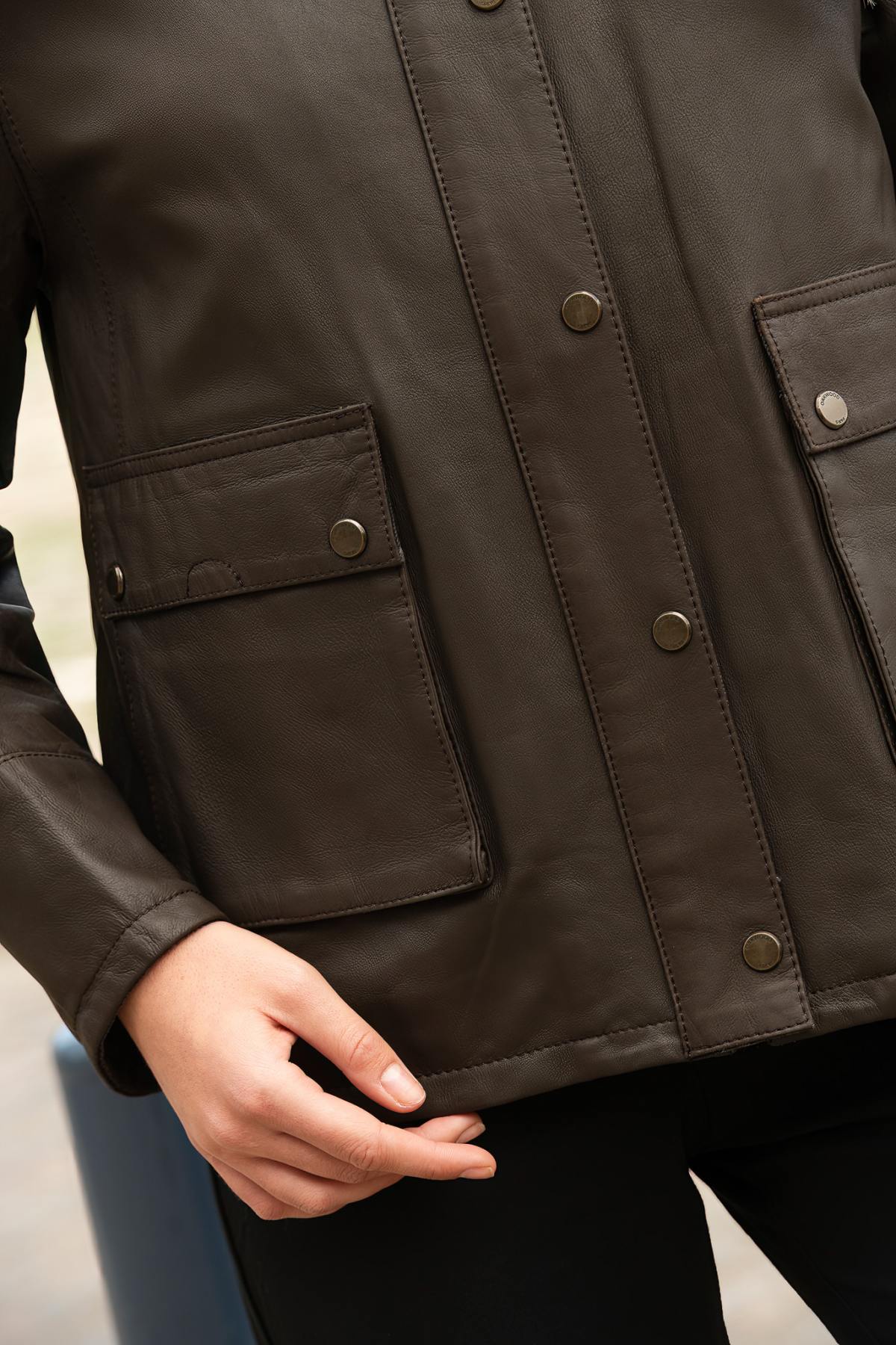 Blouson Femme Oakwood MISSOURI MARRON 502 — vue 6